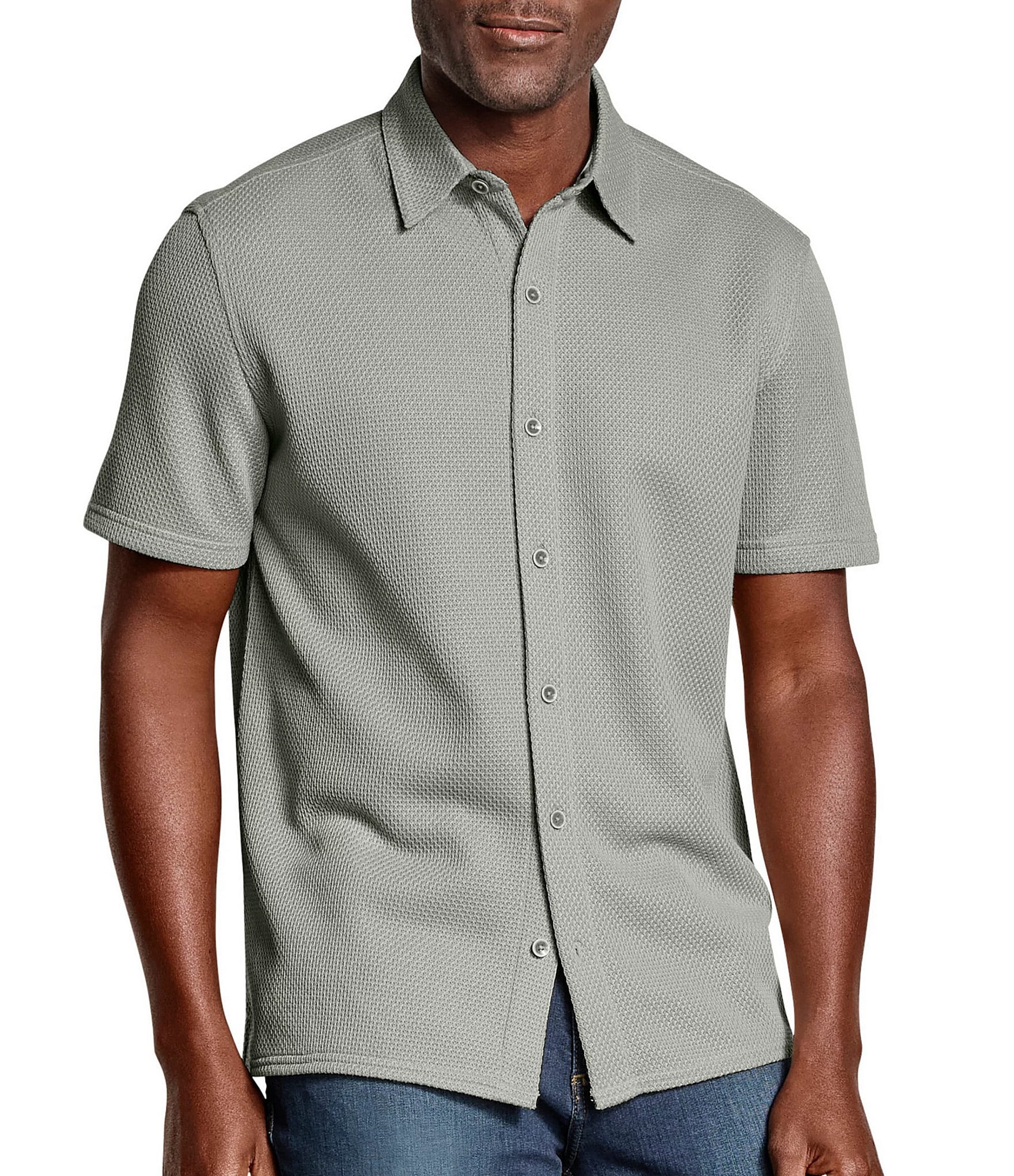Johnston & Murphy Linden Textured Short Sleeve Woven Shirt