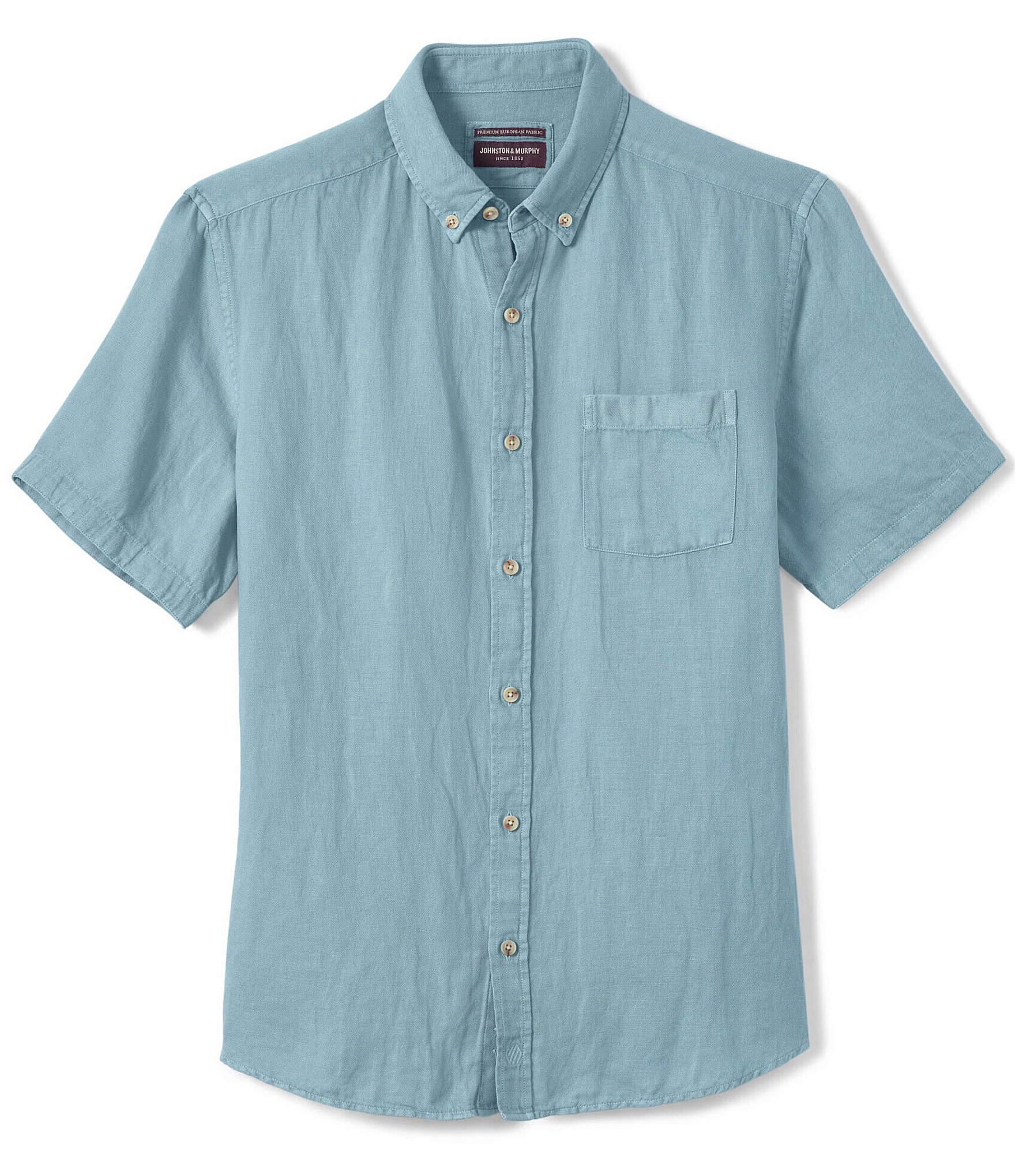 Johnston & Murphy Linen Antique-Dyed Short Sleeve Woven Shirt