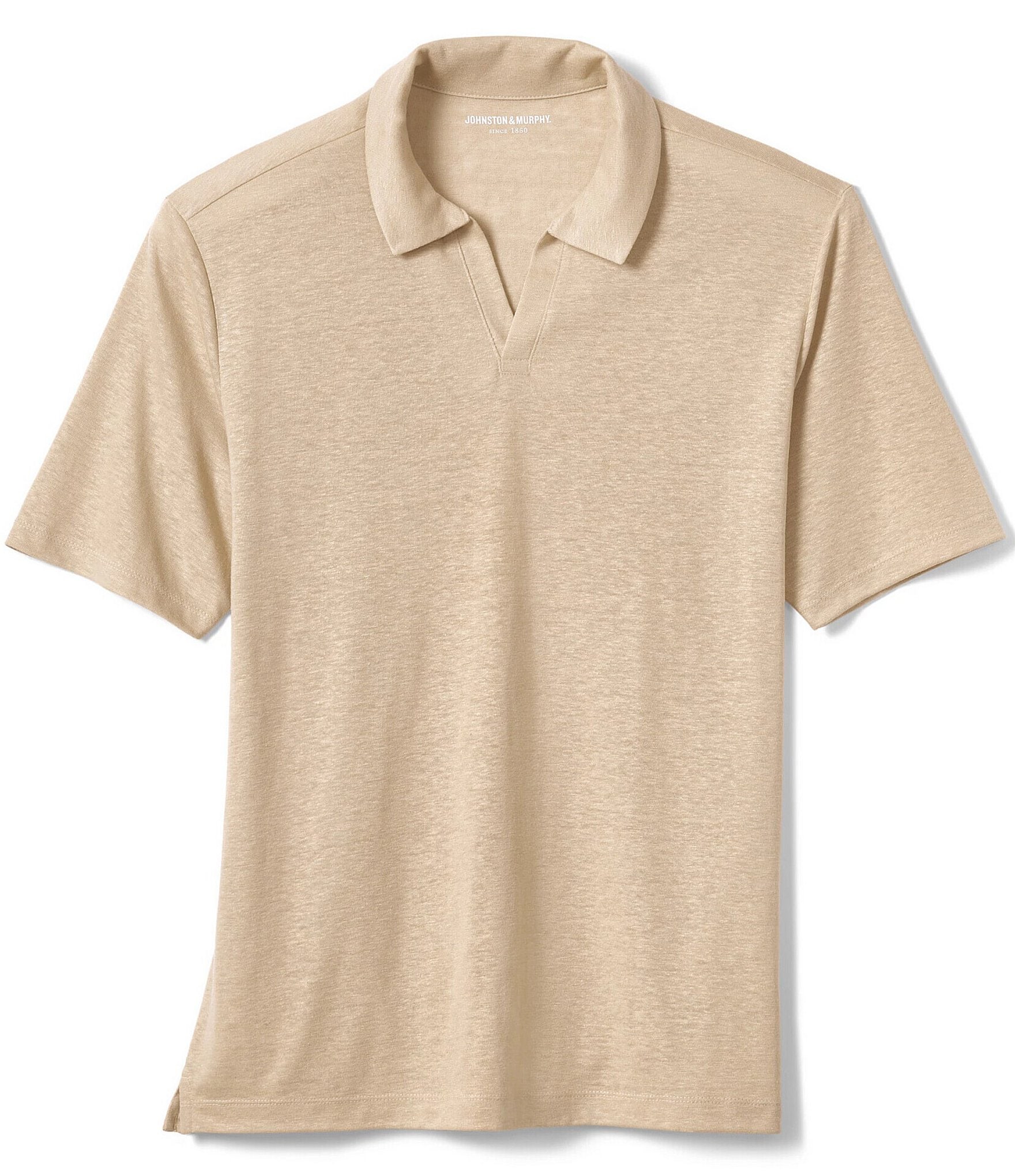 Johnston & Murphy Linen V-Neck Short Sleeve Polo Shirt | Dillard's