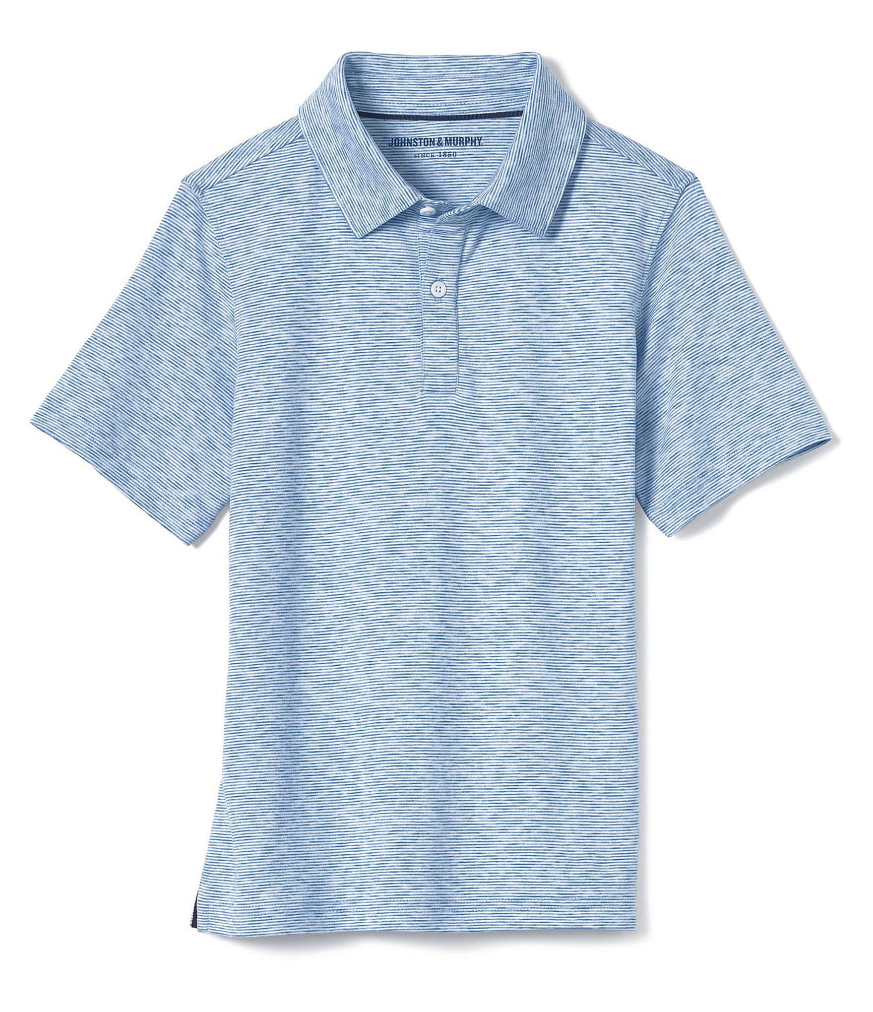 Johnston & Murphy Little/Big Boys 4-16 Short Sleeve Micro Stripe Polo Shirt