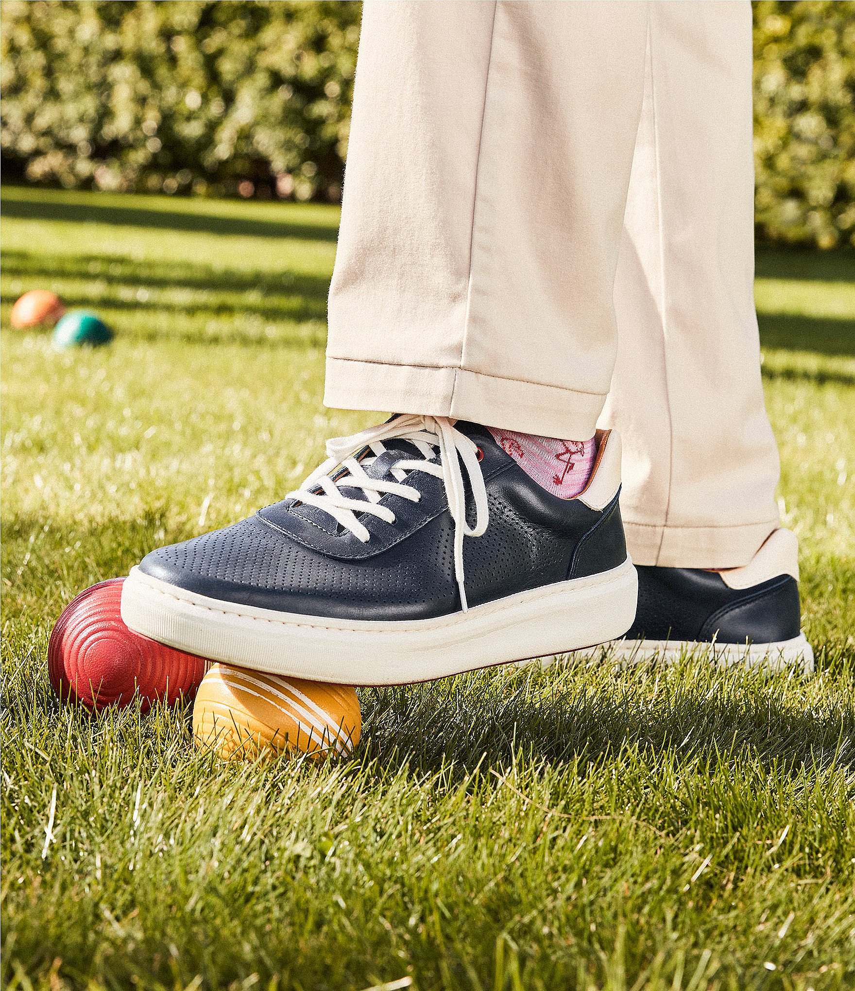 Johnston & Murphy Men's Anders Perforated Leather U-Throat Sneakers