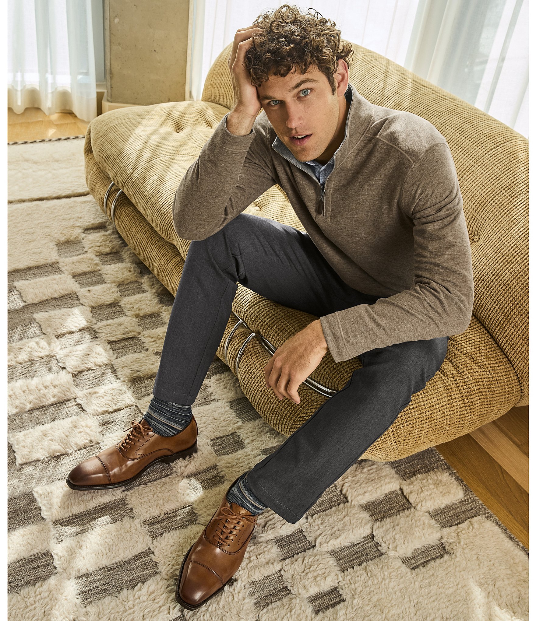 Johnston & Murphy Men's Ashton Leather Cap Toe Oxfords
