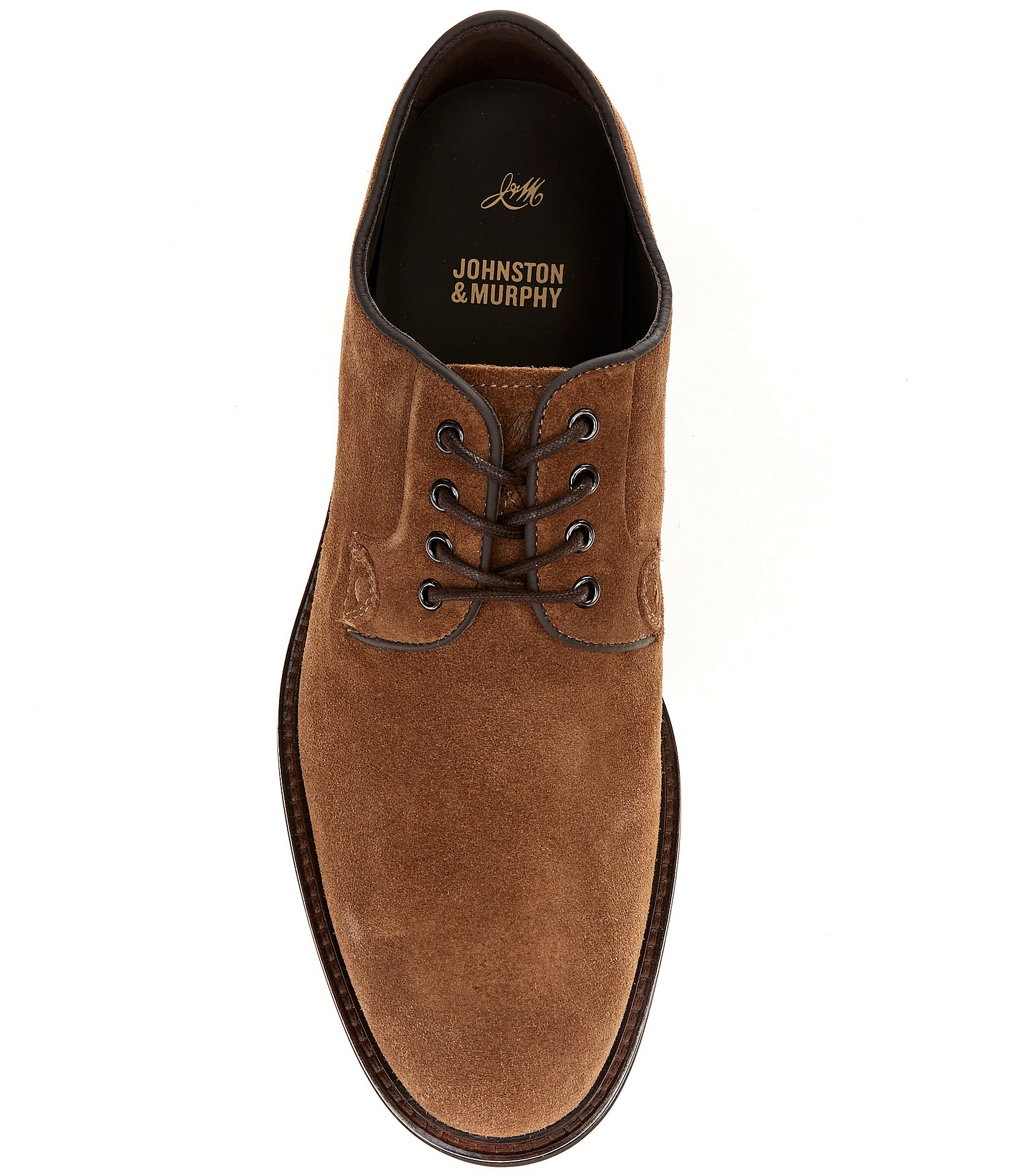 Johnston & Murphy Men's Brady Plain Toe Suede Oxfords