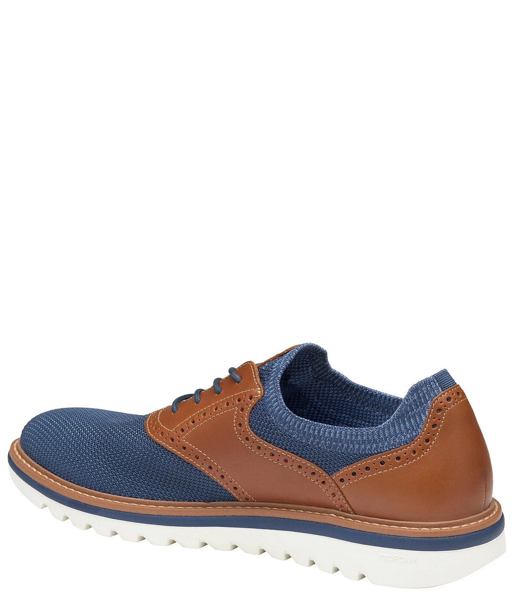 Johnston & Murphy Men's Braydon Knit Brogue Detail Saddle Oxford Sneakers