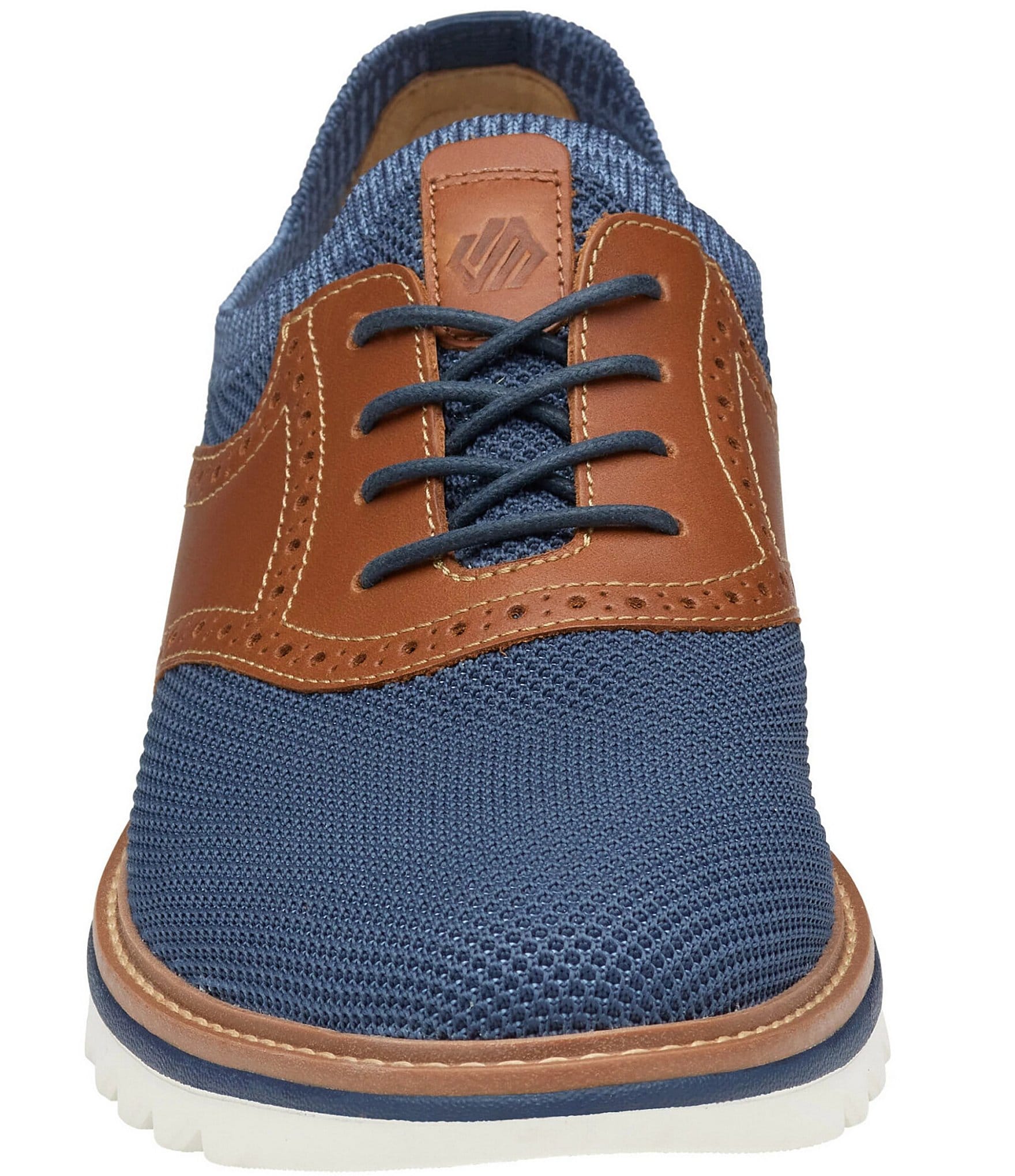 Johnston & Murphy Men's Braydon Knit Brogue Detail Saddle Oxford Sneakers
