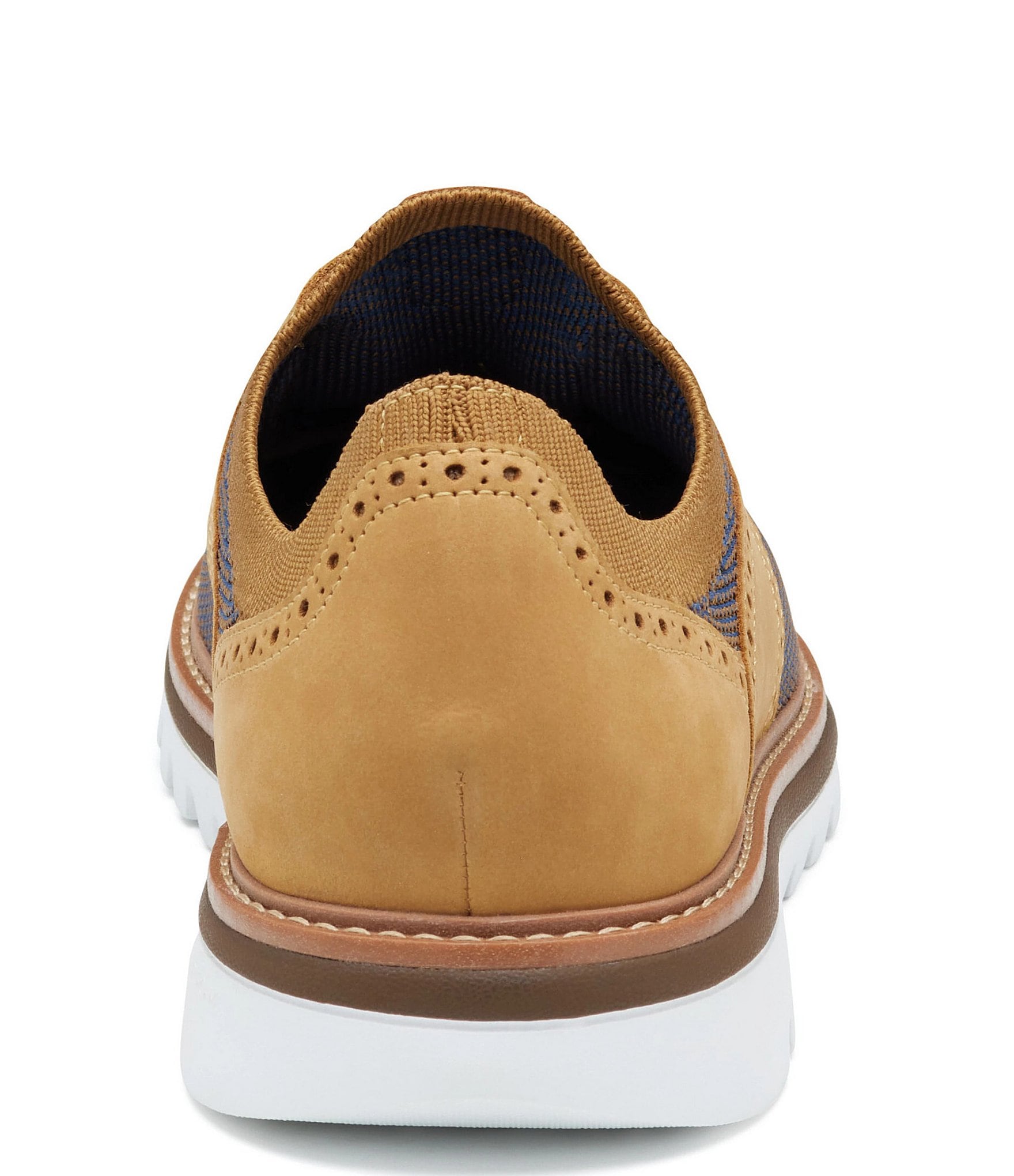 Johnston & Murphy Men's Braydon Knit Brogue Detail Saddle Oxford Sneakers
