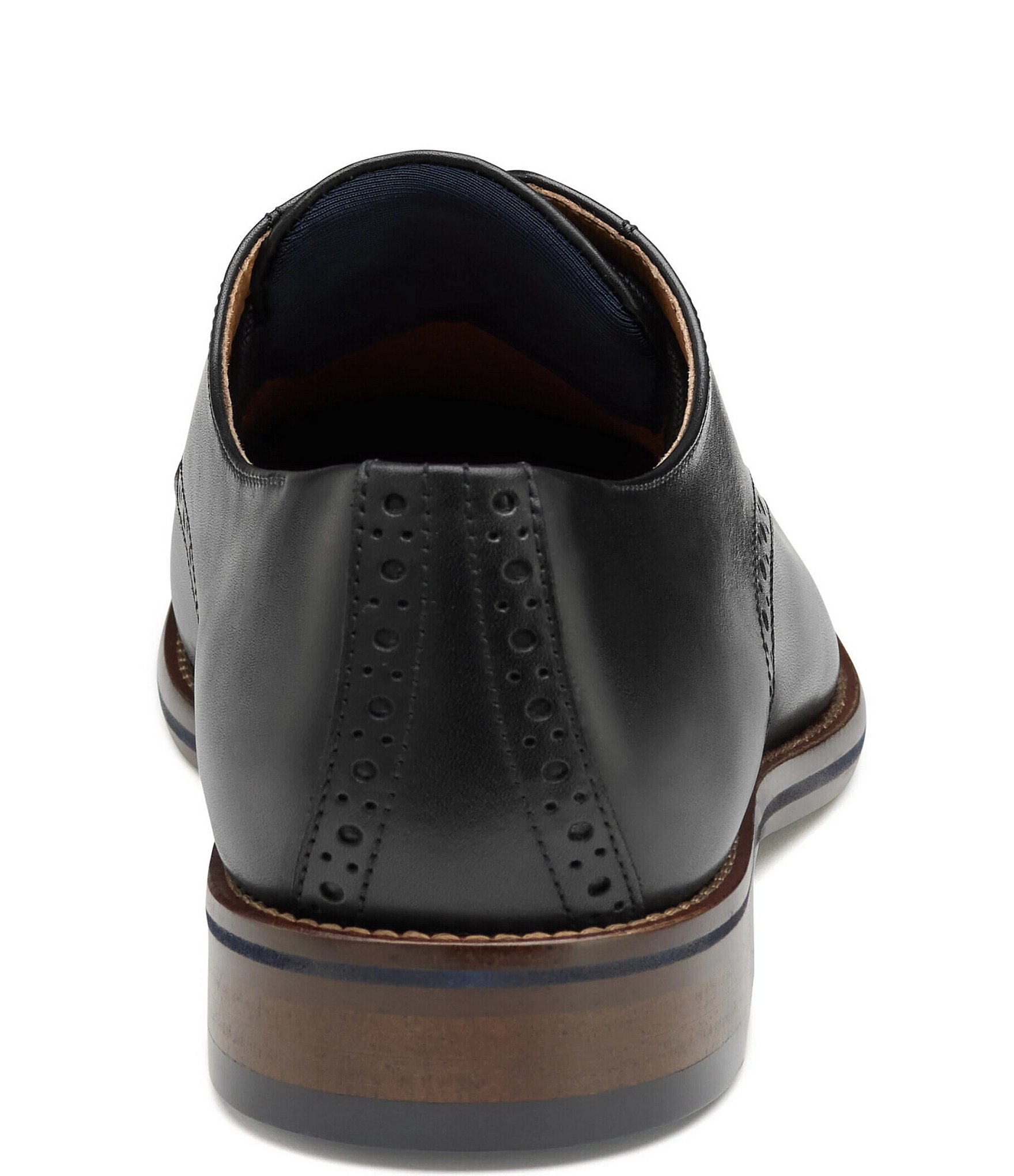Johnston & Murphy Conard 2.0 Leather Plain Toe Brogue Detail Oxfords