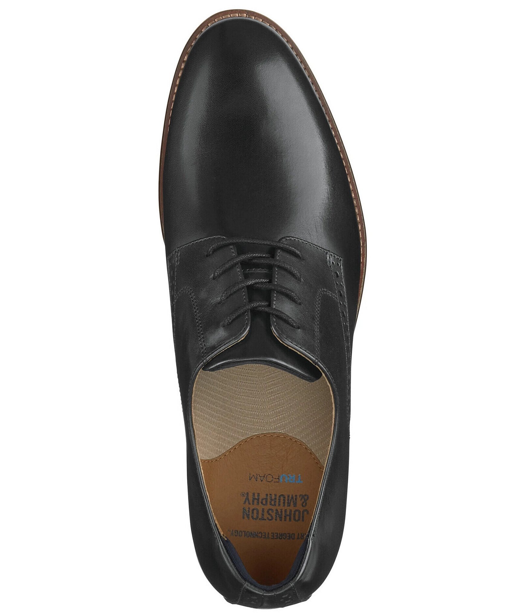 Johnston & Murphy Conard 2.0 Leather Plain Toe Brogue Detail Oxfords