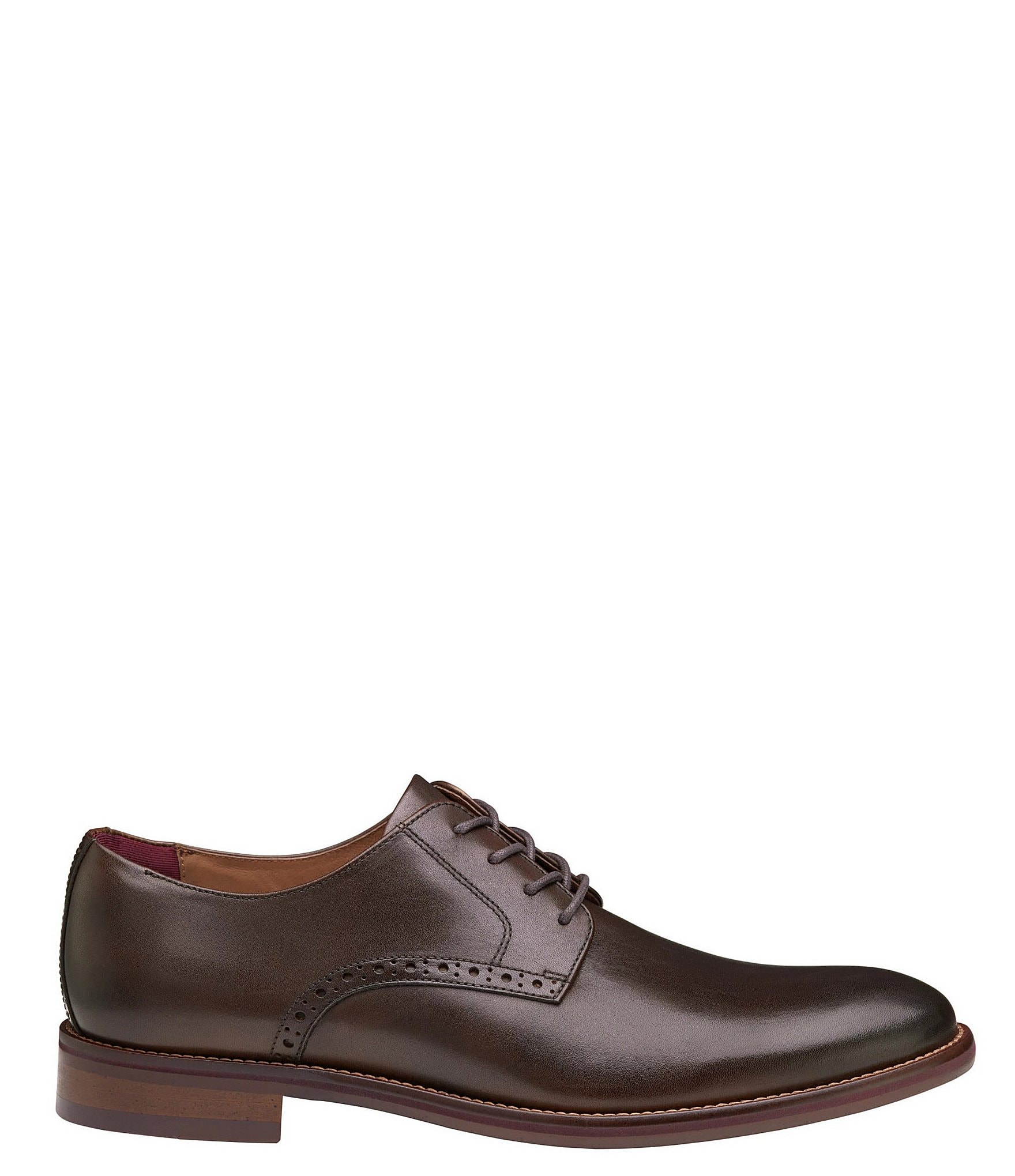 Johnston & Murphy Conard 2.0 Leather Plain Toe Brogue Detail Oxfords
