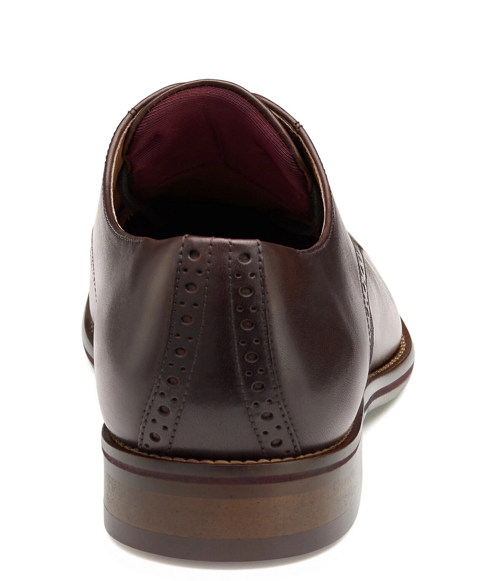 Johnston & Murphy Conard 2.0 Leather Plain Toe Brogue Detail Oxfords