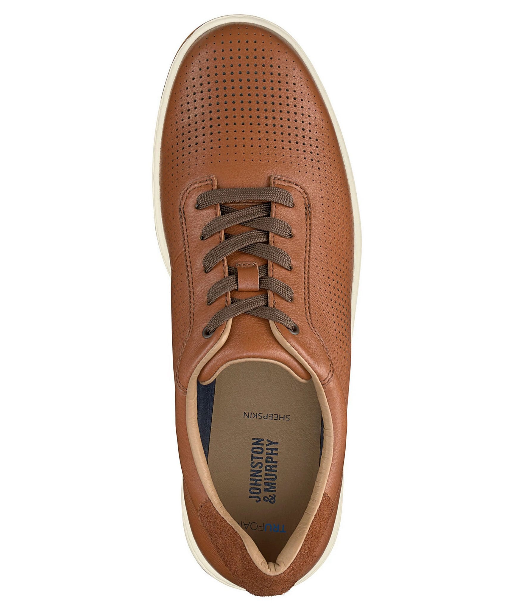 Johnston & Murphy Men's Daxton Perforated Leather U-Throat Lace Up Sneakers