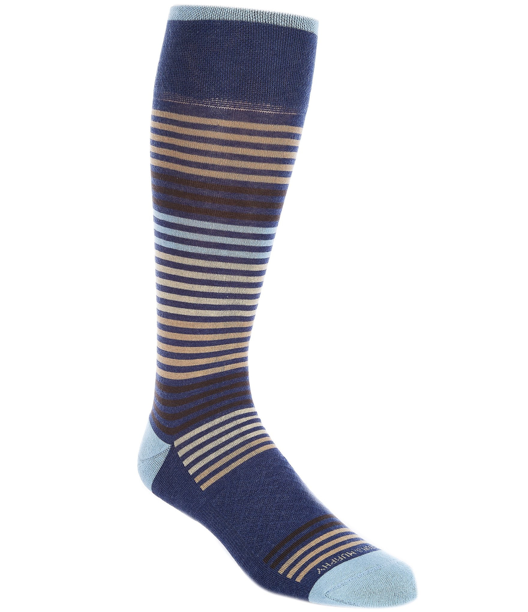 Johnston & Murphy Mens First In Comfort Heather Stripe Socks | Dillards