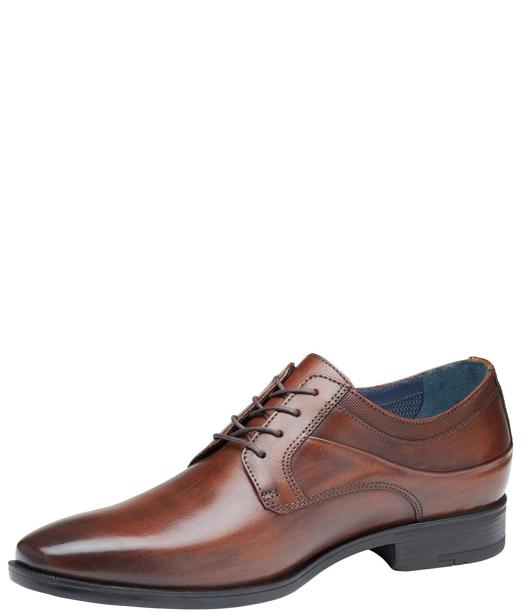 Johnston & Murphy Men's Gibbons Leather Plain Toe Lace Up Oxfords