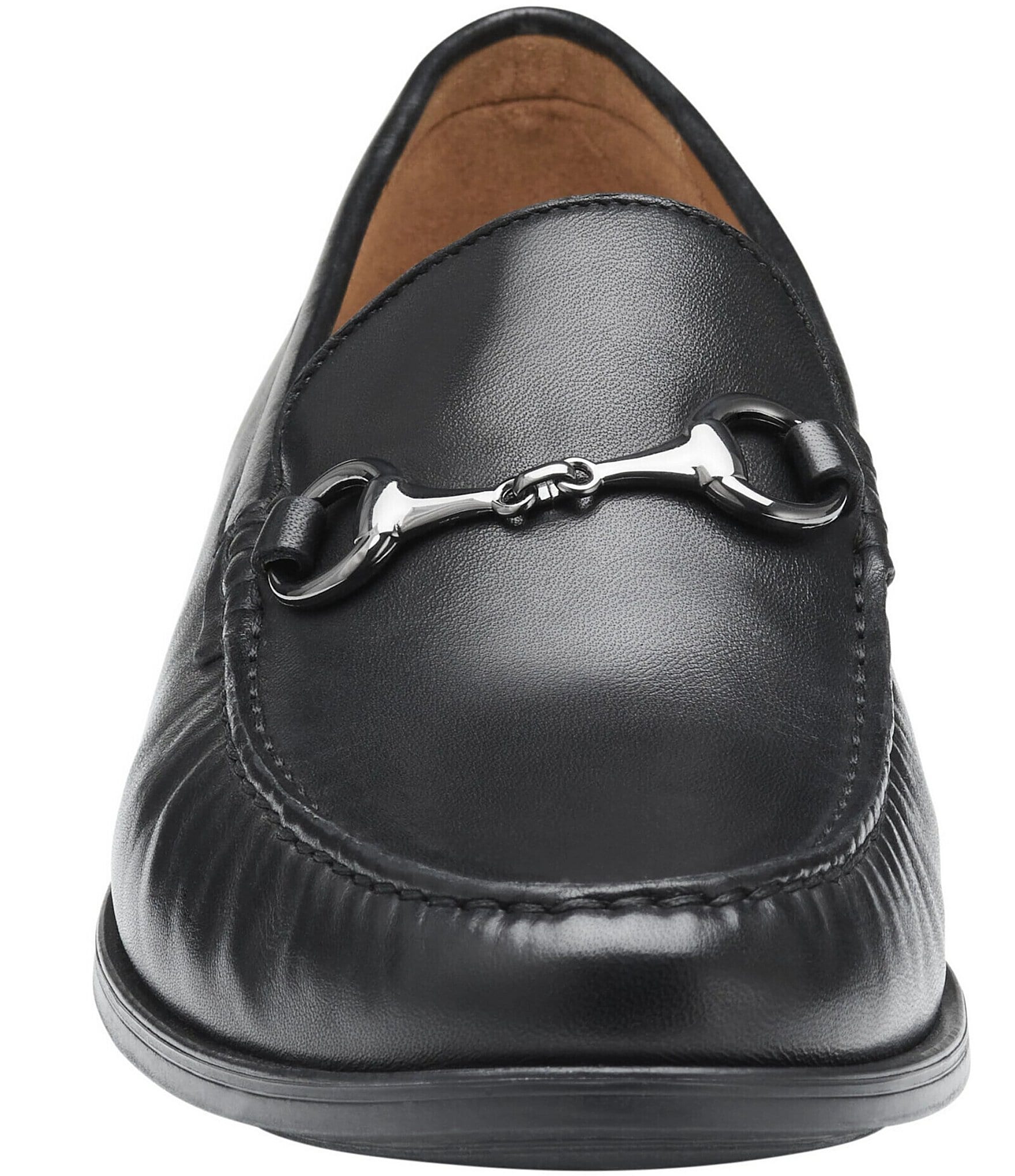 Johnston & Murphy Men's Harrison Leather Bit Buckle Slip On Loafers