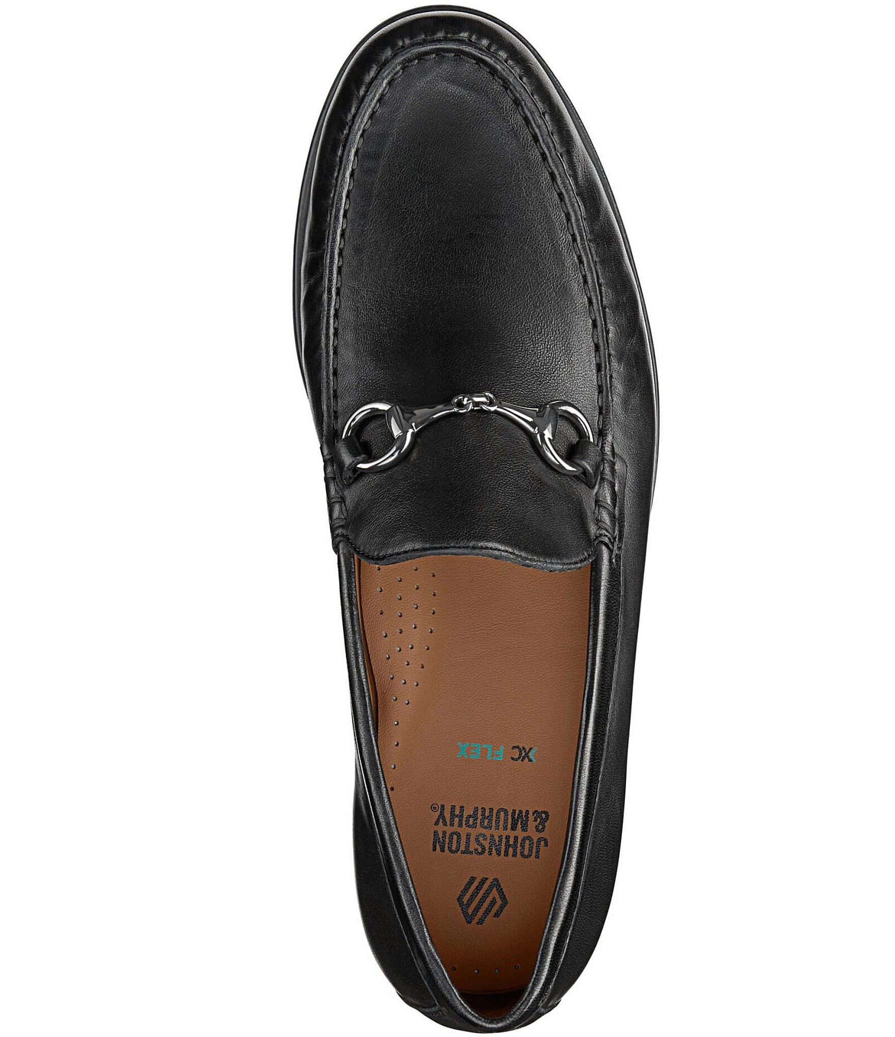 Johnston & Murphy Men's Harrison Leather Bit Buckle Slip On Loafers