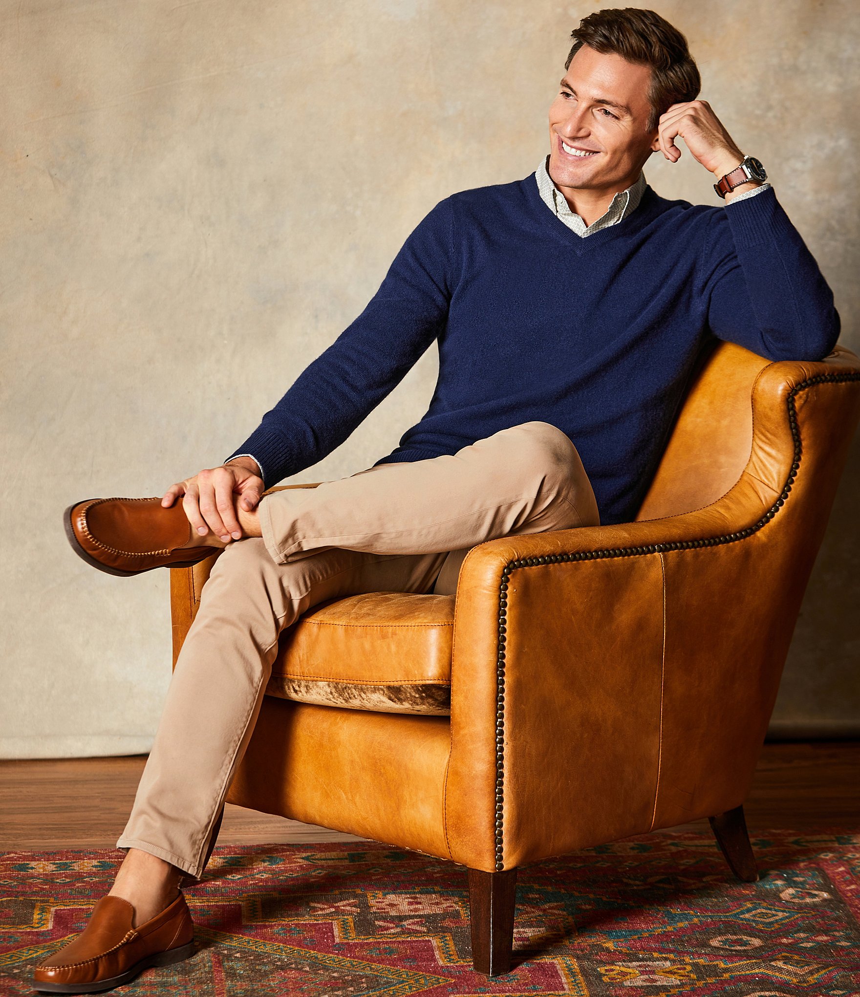 Johnston & Murphy Men's Harrison Leather Slip On Venetian Loafers