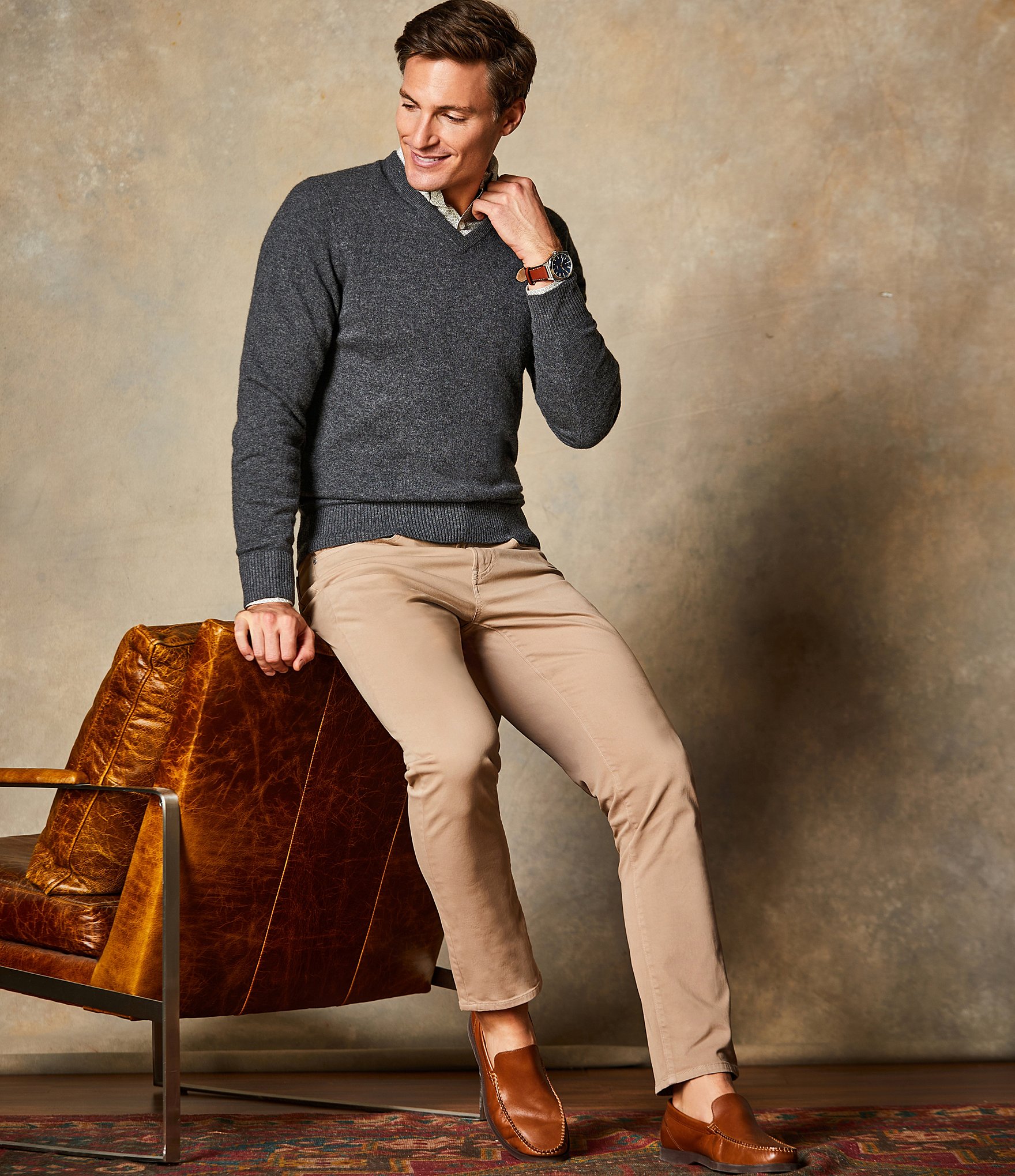 Johnston & Murphy Men's Harrison Leather Slip On Venetian Loafers