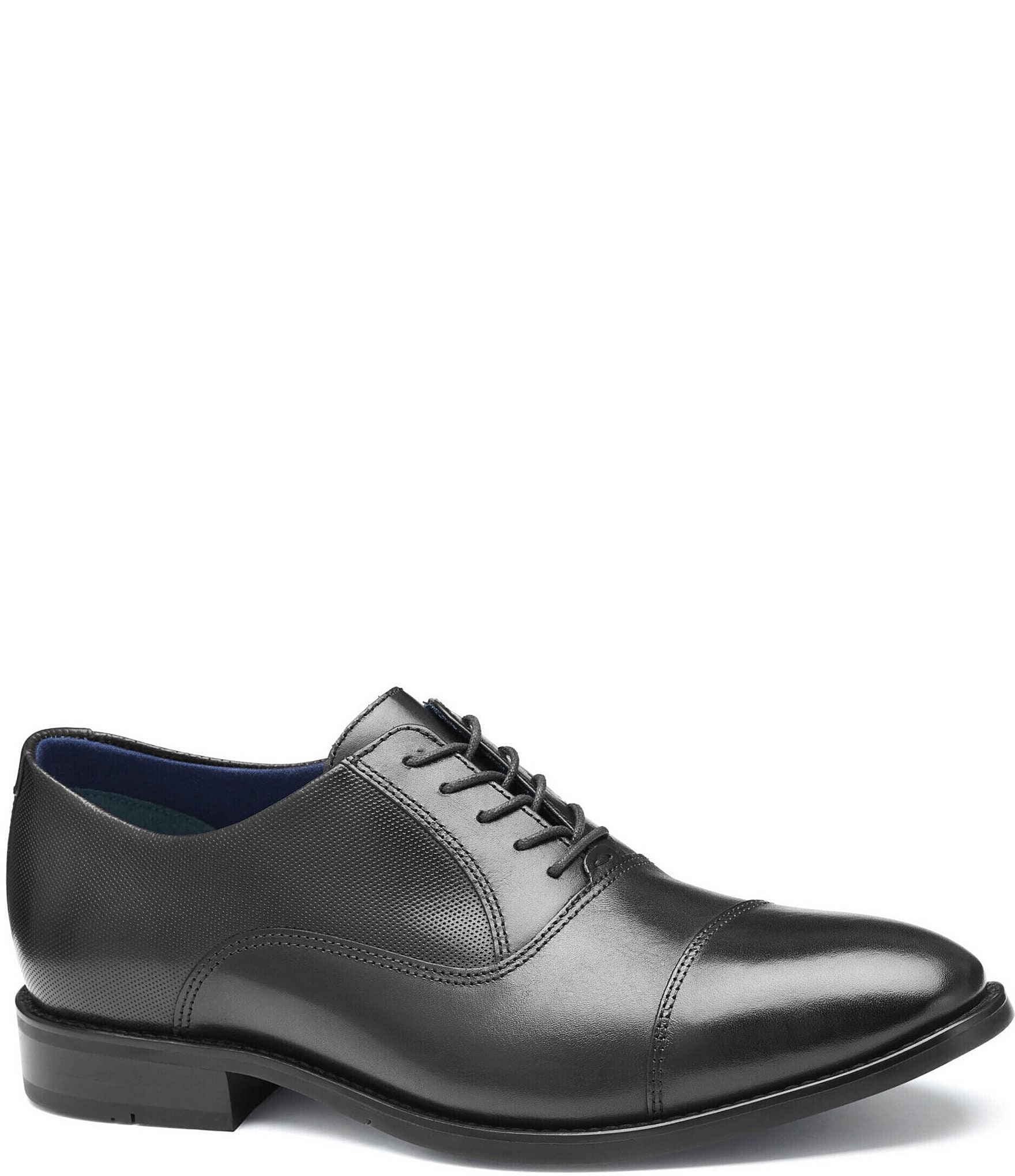 Johnston & Murphy Men's Landry Embossed Leather Cap Toe Lace Up Oxfords