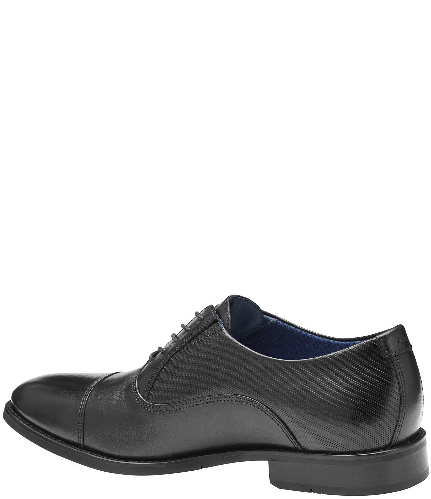 Johnston & Murphy Men's Landry Embossed Leather Cap Toe Lace Up Oxfords