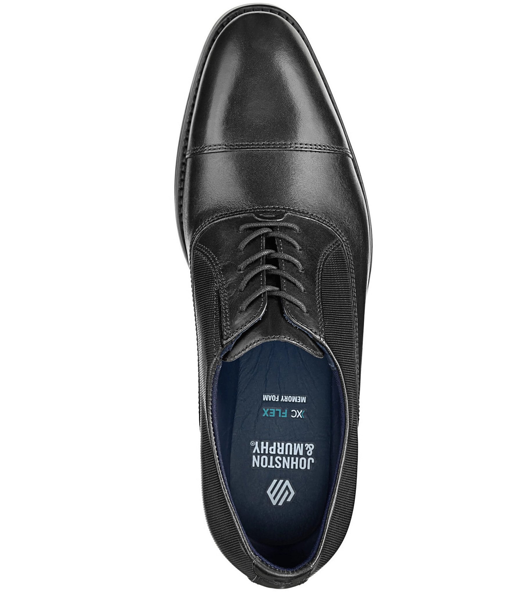 Johnston & Murphy Men's Landry Embossed Leather Cap Toe Lace Up Oxfords