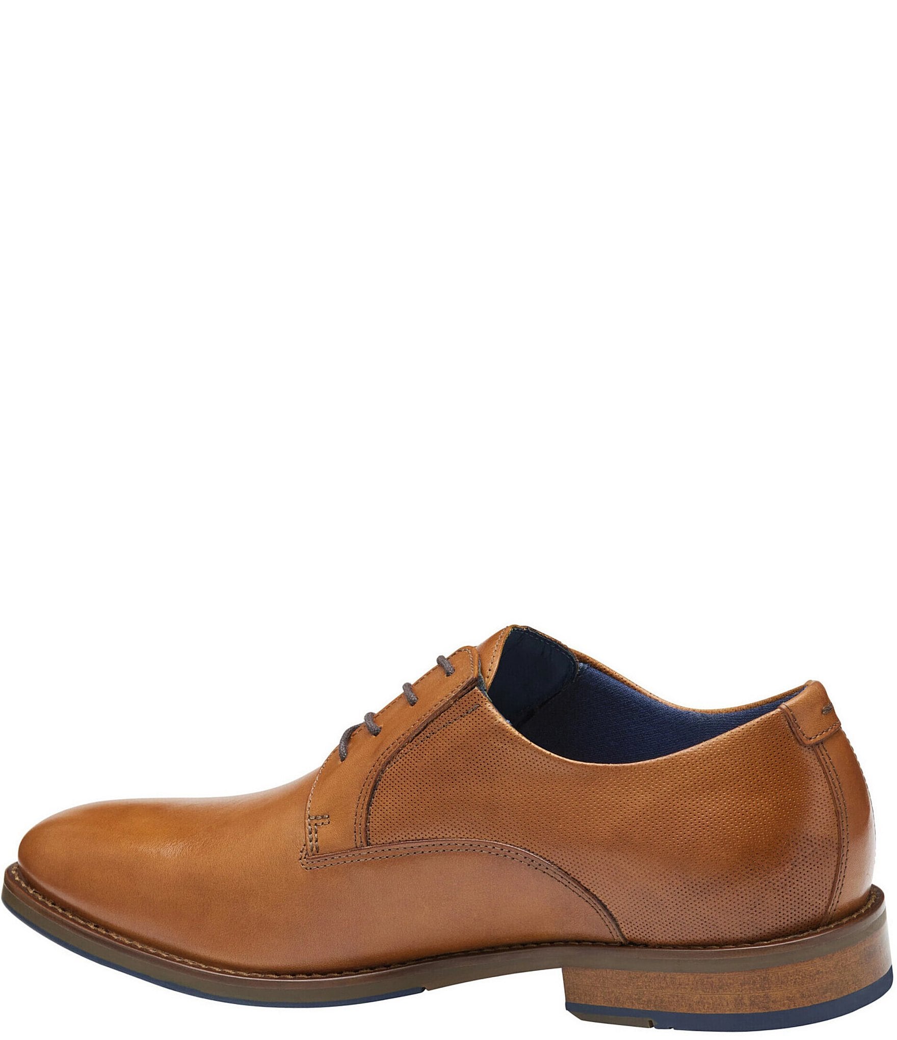 Johnston & Murphy Men's Landry Embossed Leather Plain Toe Lace Up Oxfords