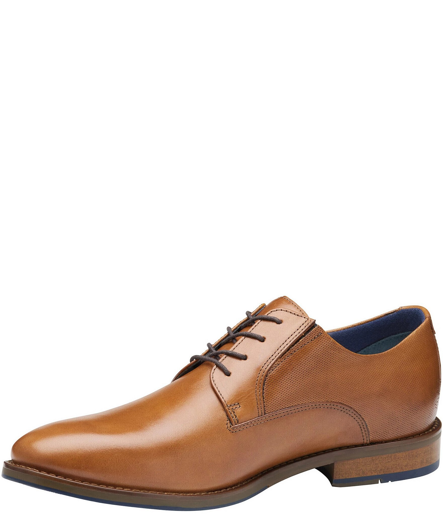 Johnston & Murphy Men's Landry Embossed Leather Plain Toe Lace Up Oxfords