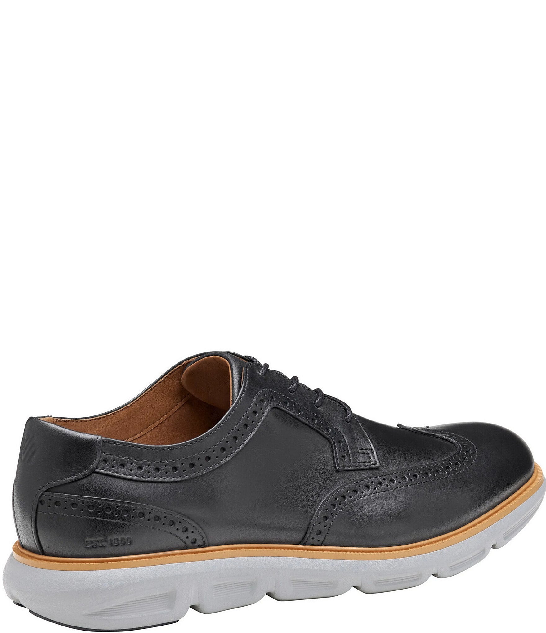 Johnston & Murphy Men's Larkin Leather Brogue Detail Wingtip Oxfords