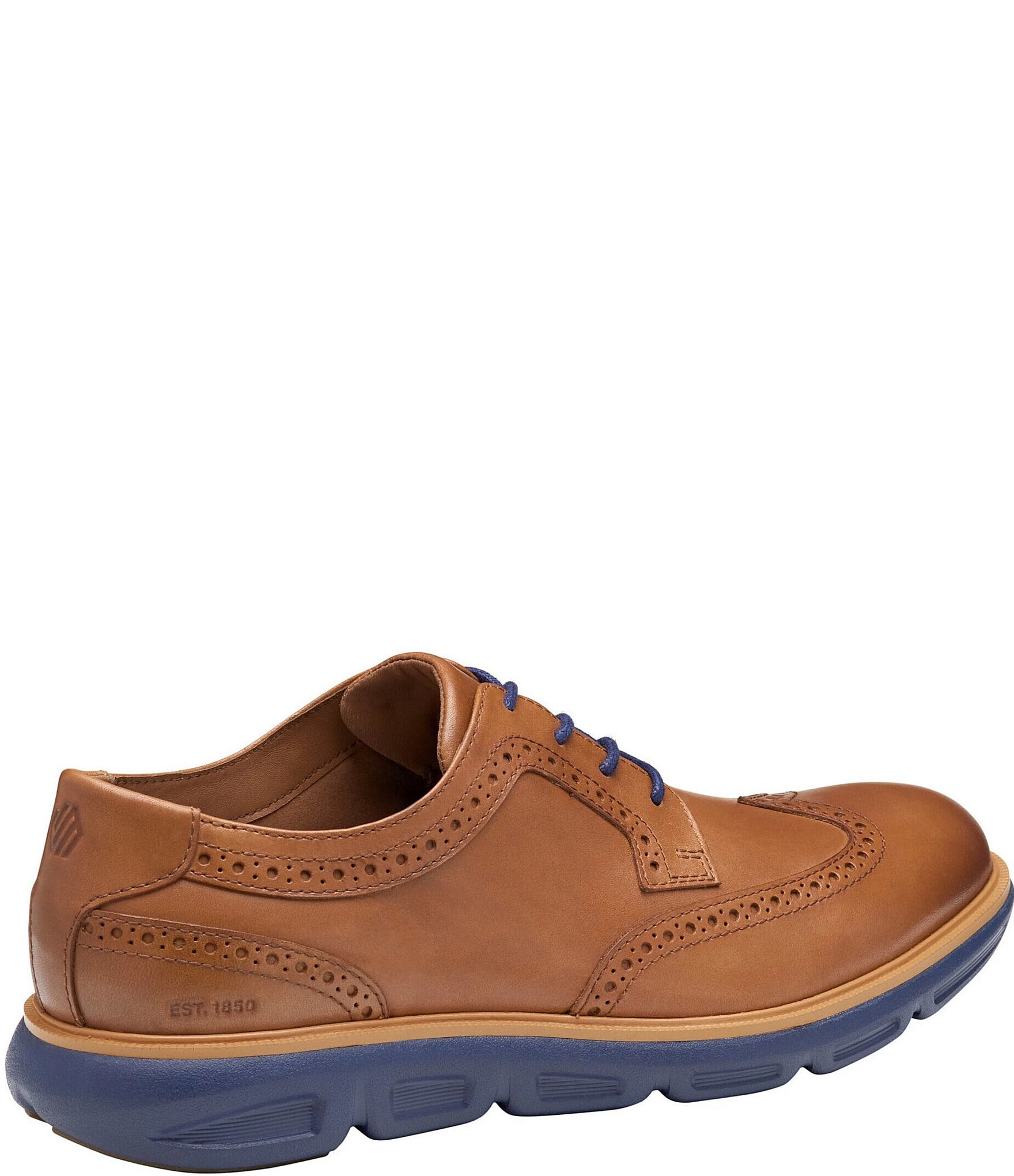 Johnston & Murphy Men's Larkin Leather Brogue Detail Wingtip Oxfords