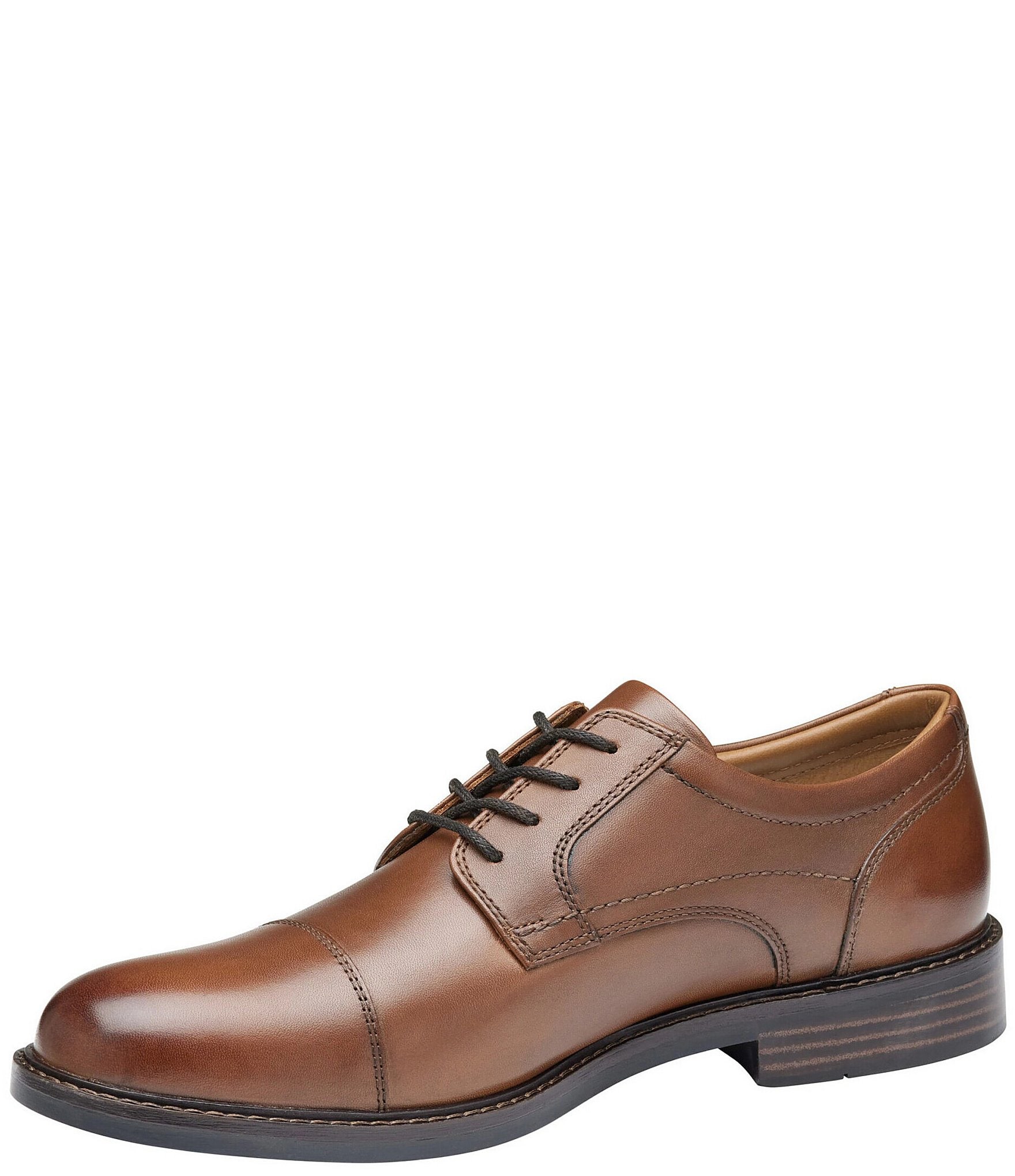 Johnston & Murphy Men's Mason Leather Cap Toe Lace Up Oxfords