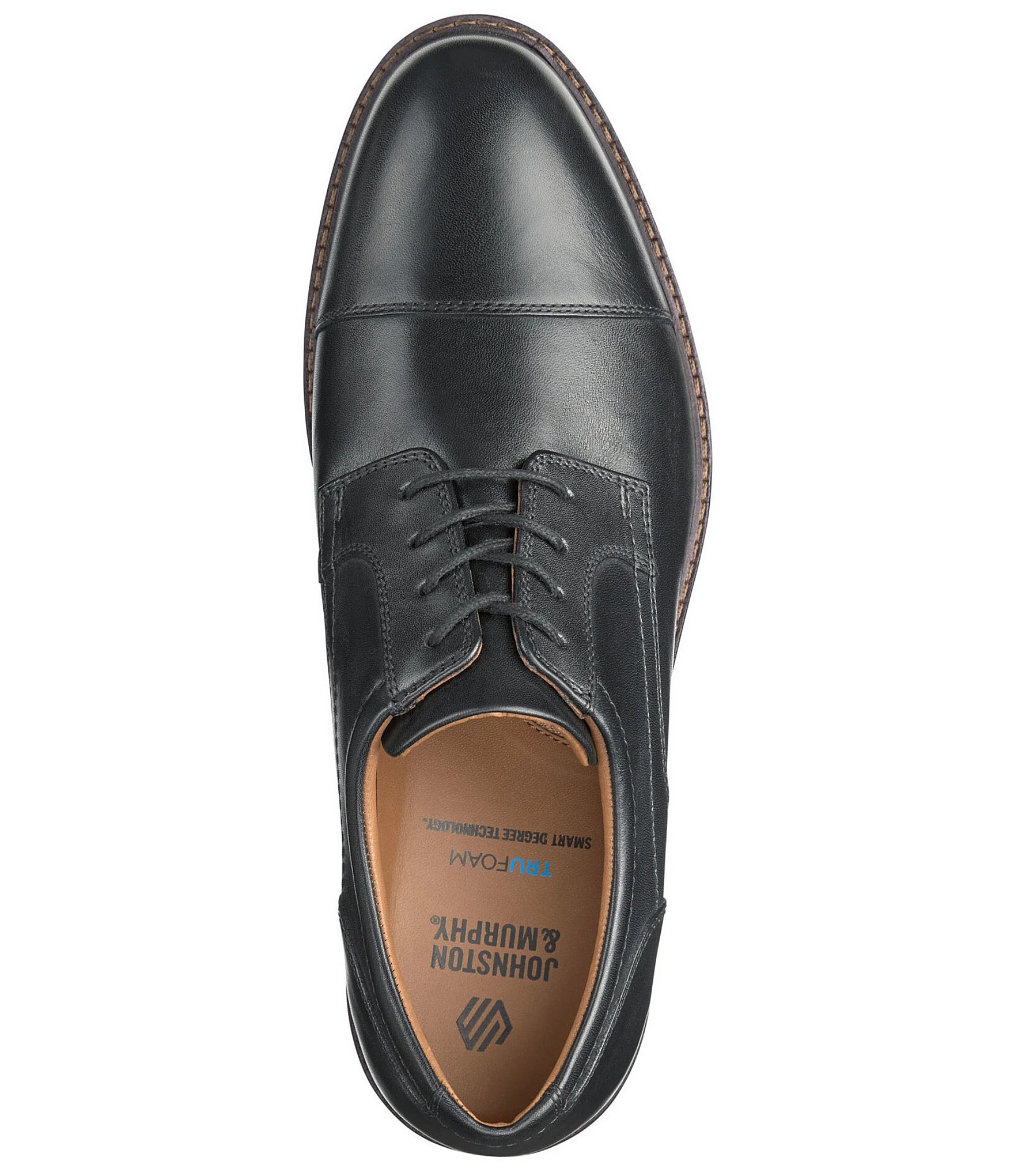 Johnston & Murphy Men's Mason Leather Cap Toe Lace Up Oxfords