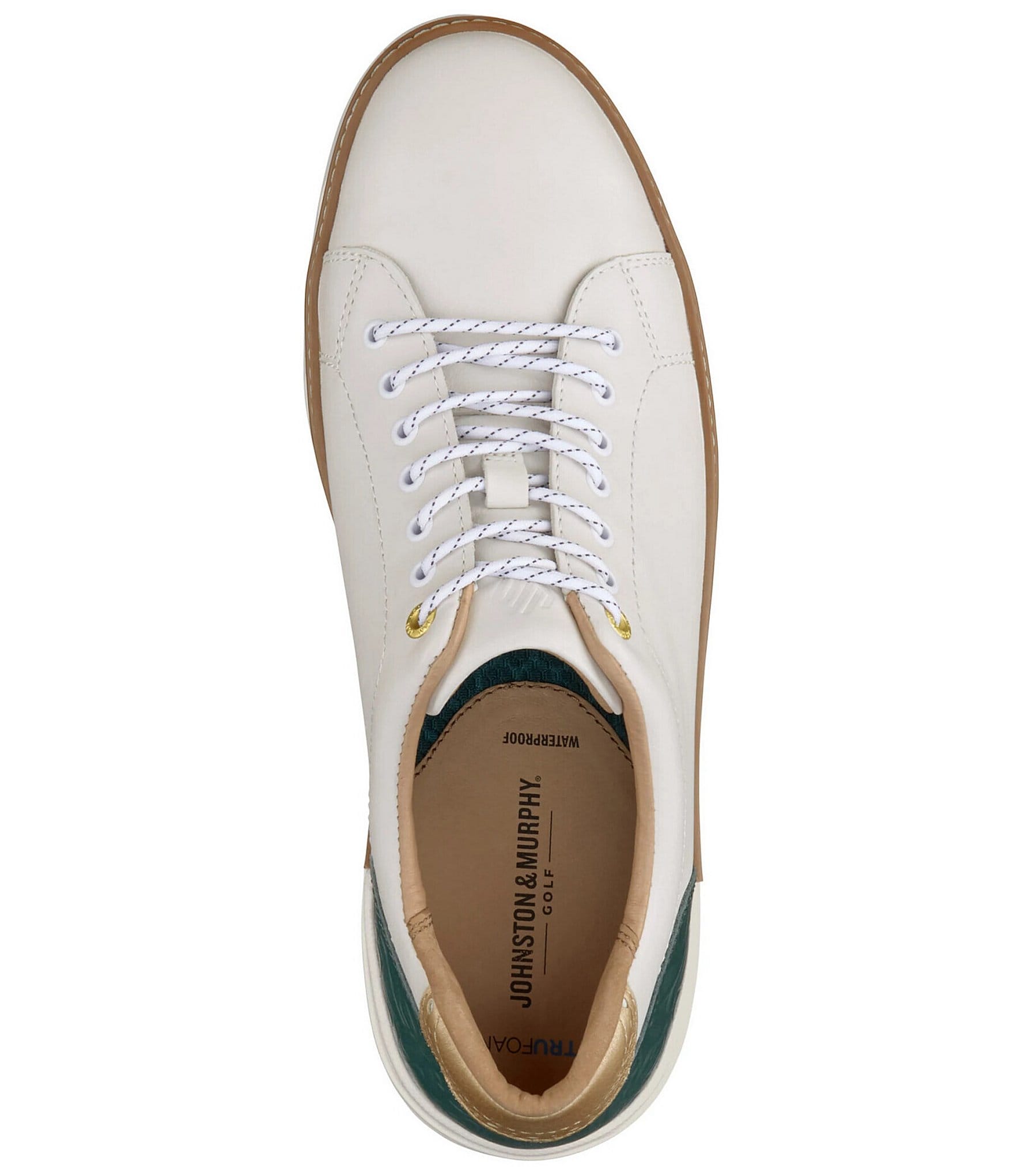 Johnston & Murphy Men's McGuffey GL1 Hybrid Waterproof Leather Lace Up Golf Sneakers