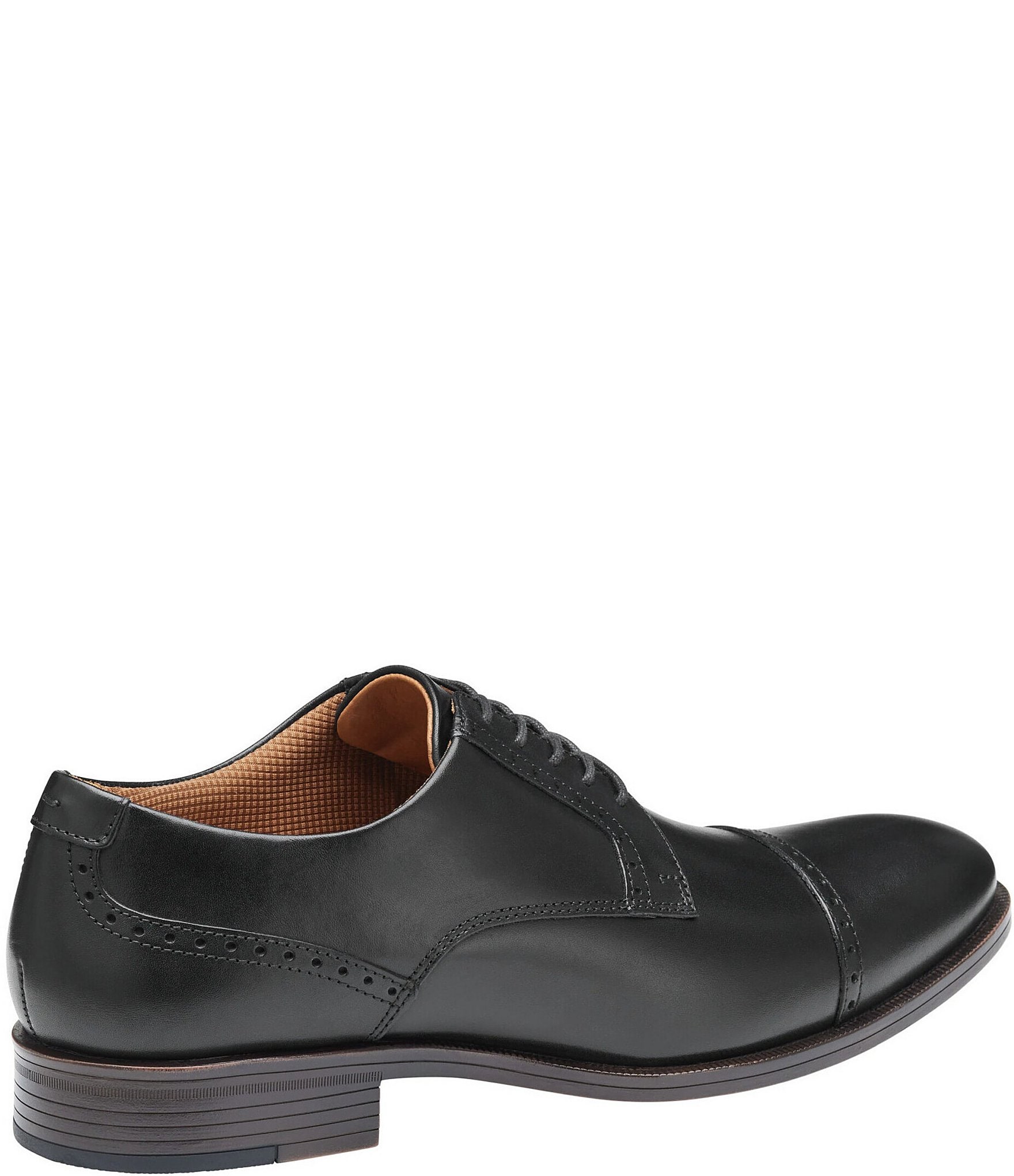 Johnston & Murphy Men's Reeve Leather Cap Toe Brogue Detail Oxfords