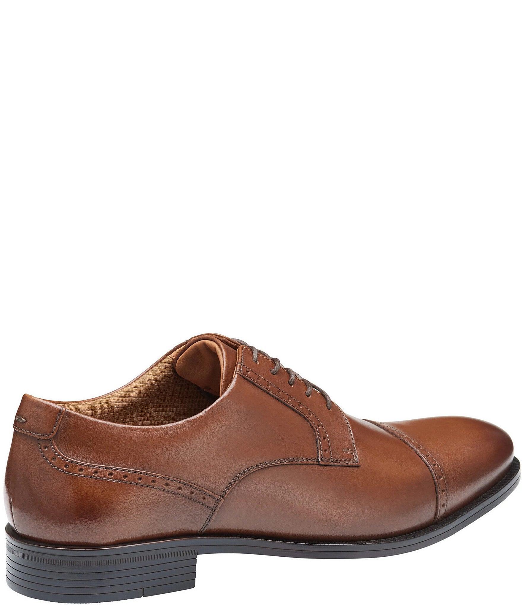 Johnston & Murphy Men's Reeve Leather Cap Toe Brogue Detail Oxfords