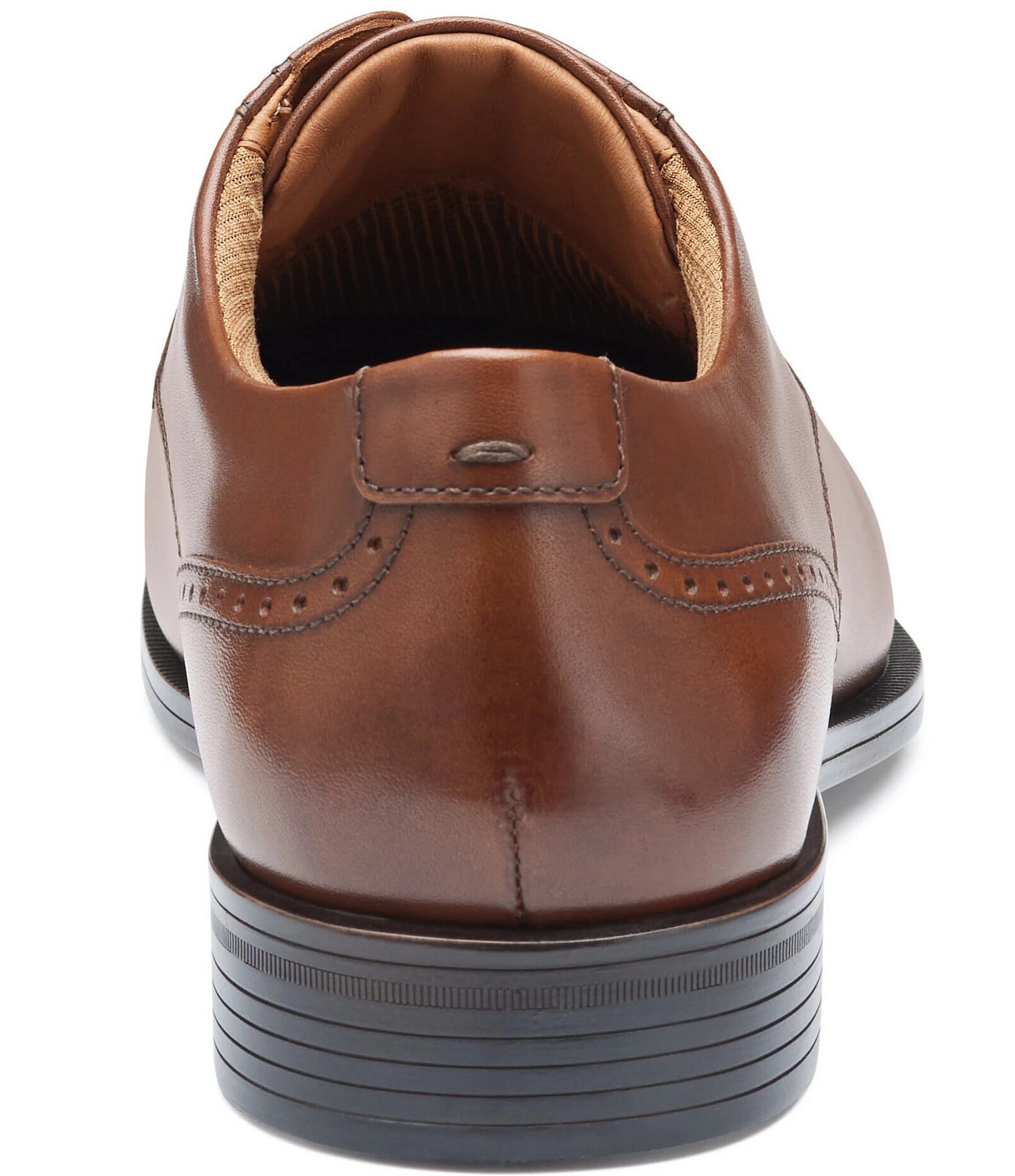 Johnston & Murphy Men's Reeve Leather Cap Toe Brogue Detail Oxfords