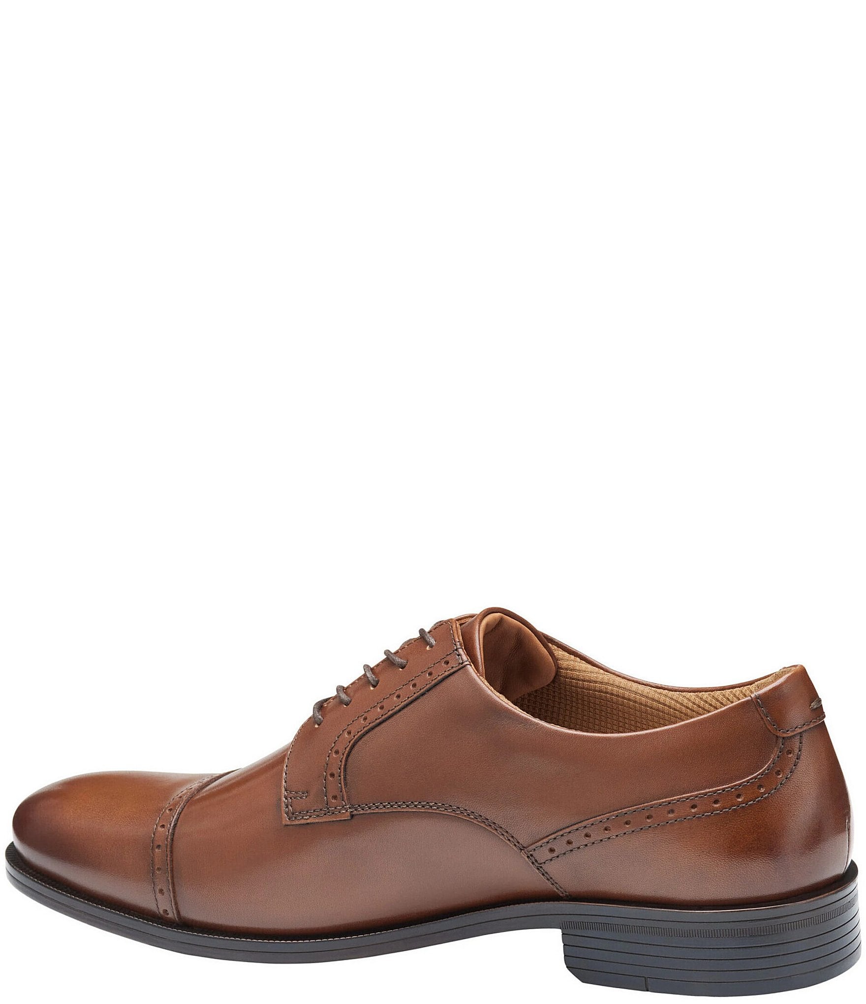 Johnston & Murphy Men's Reeve Leather Cap Toe Brogue Detail Oxfords