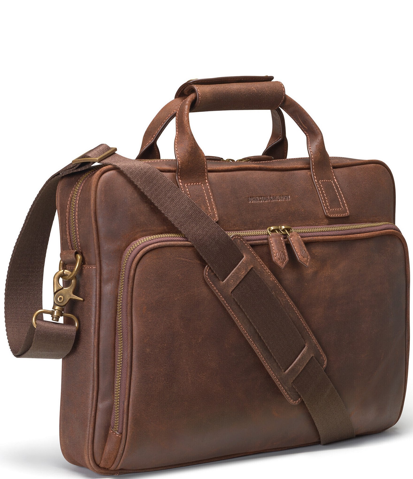 Johnston & Murphy Men's Rhodes Leather Briefcase