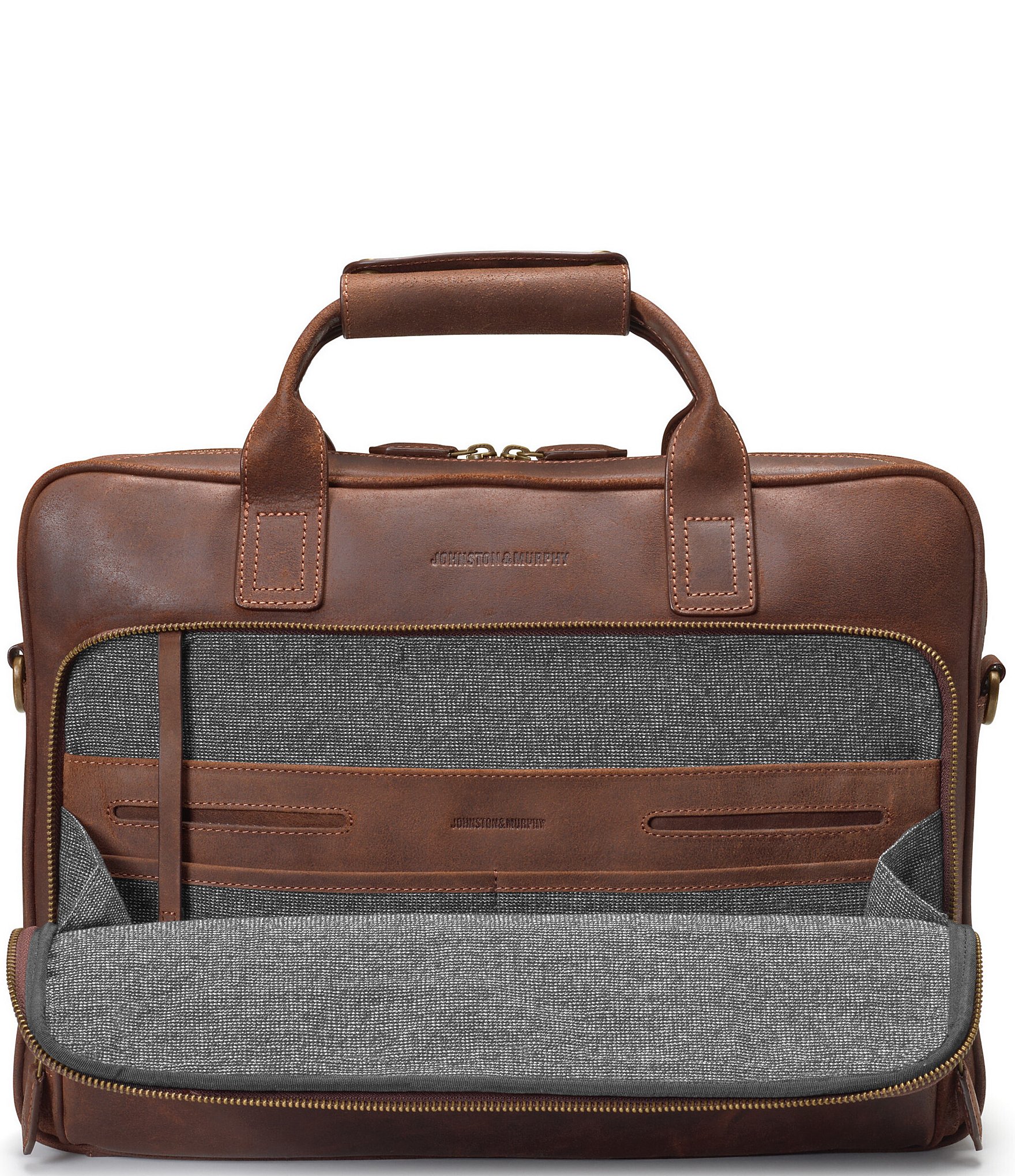 Johnston & Murphy Men's Rhodes Leather Briefcase