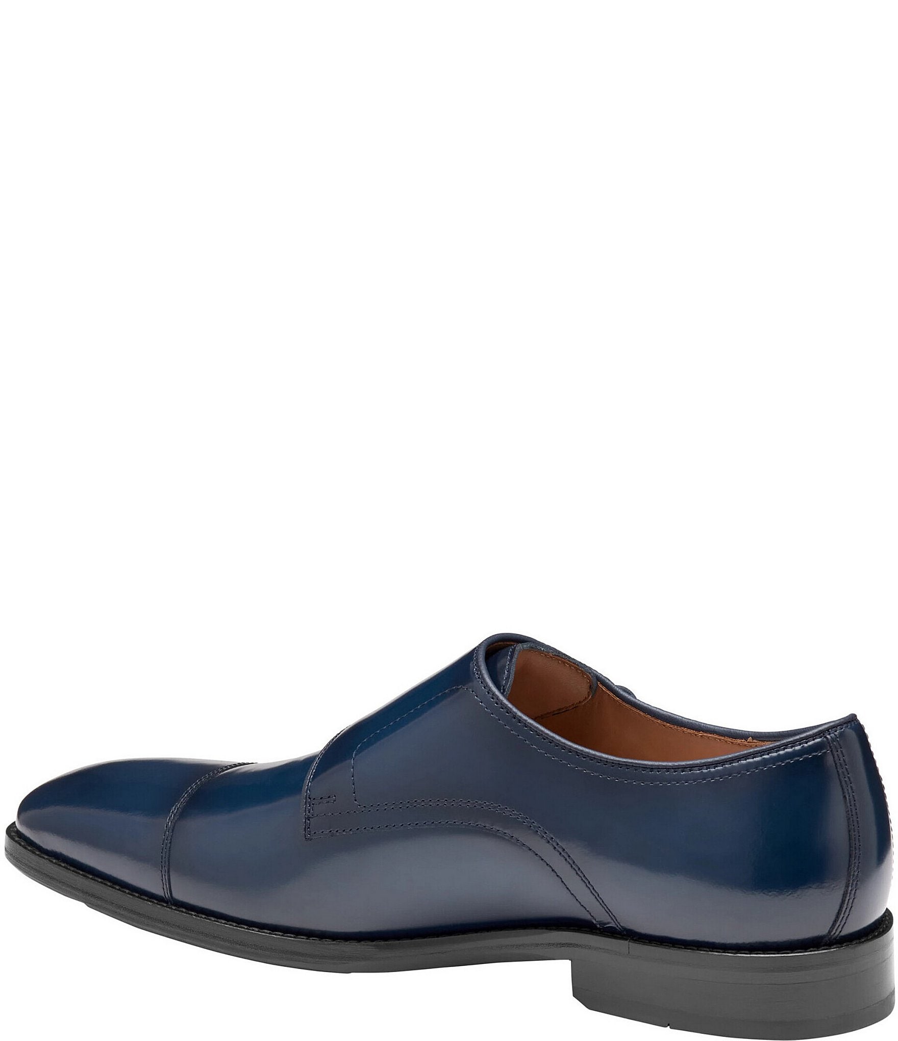 Johnston & Murphy Men's Sullivan Leather Monk Strap Cap Toe Dress Shoes