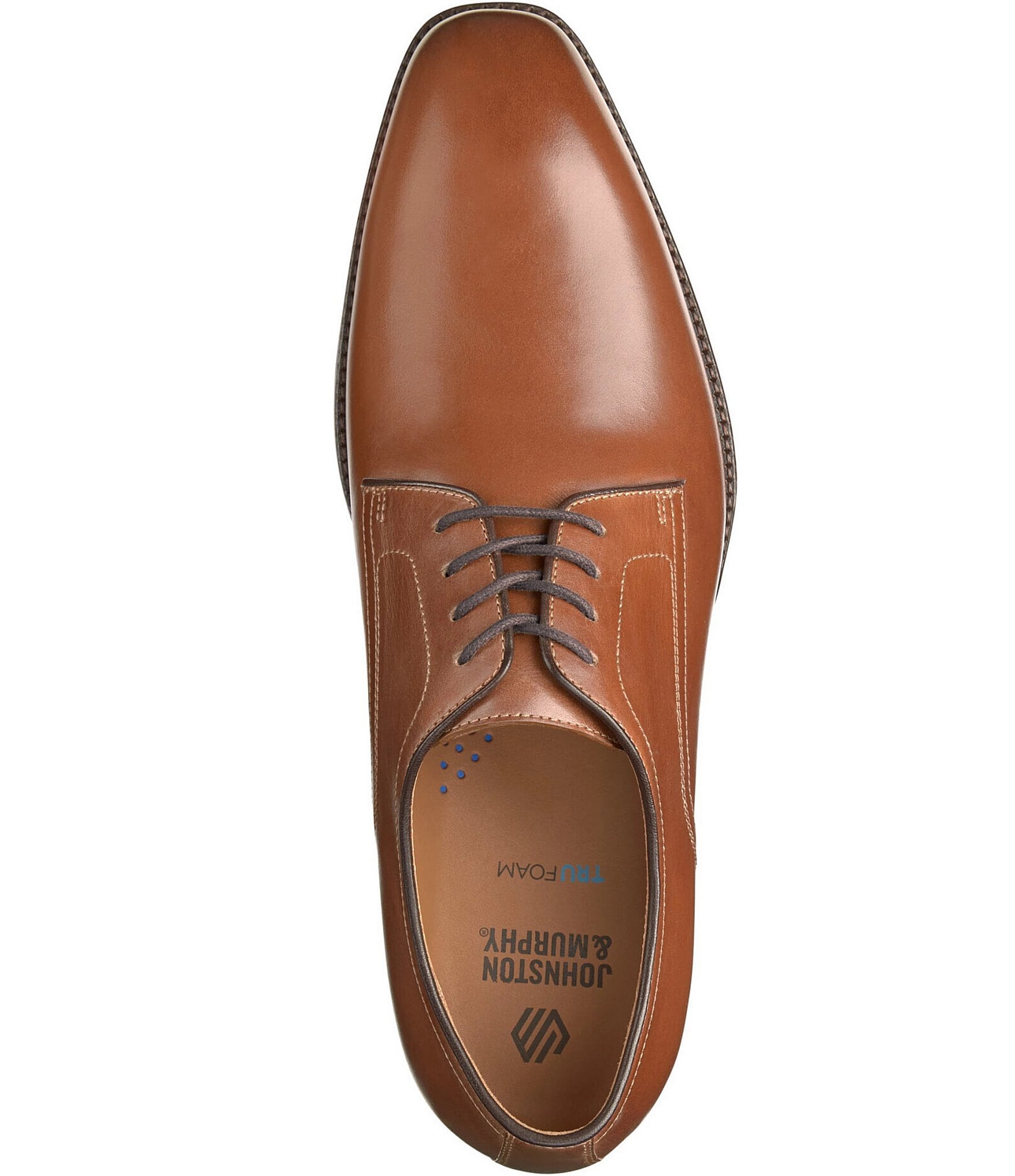 Johnston & Murphy Men's Sullivan Leather Plain Toe Lace Up Oxfords