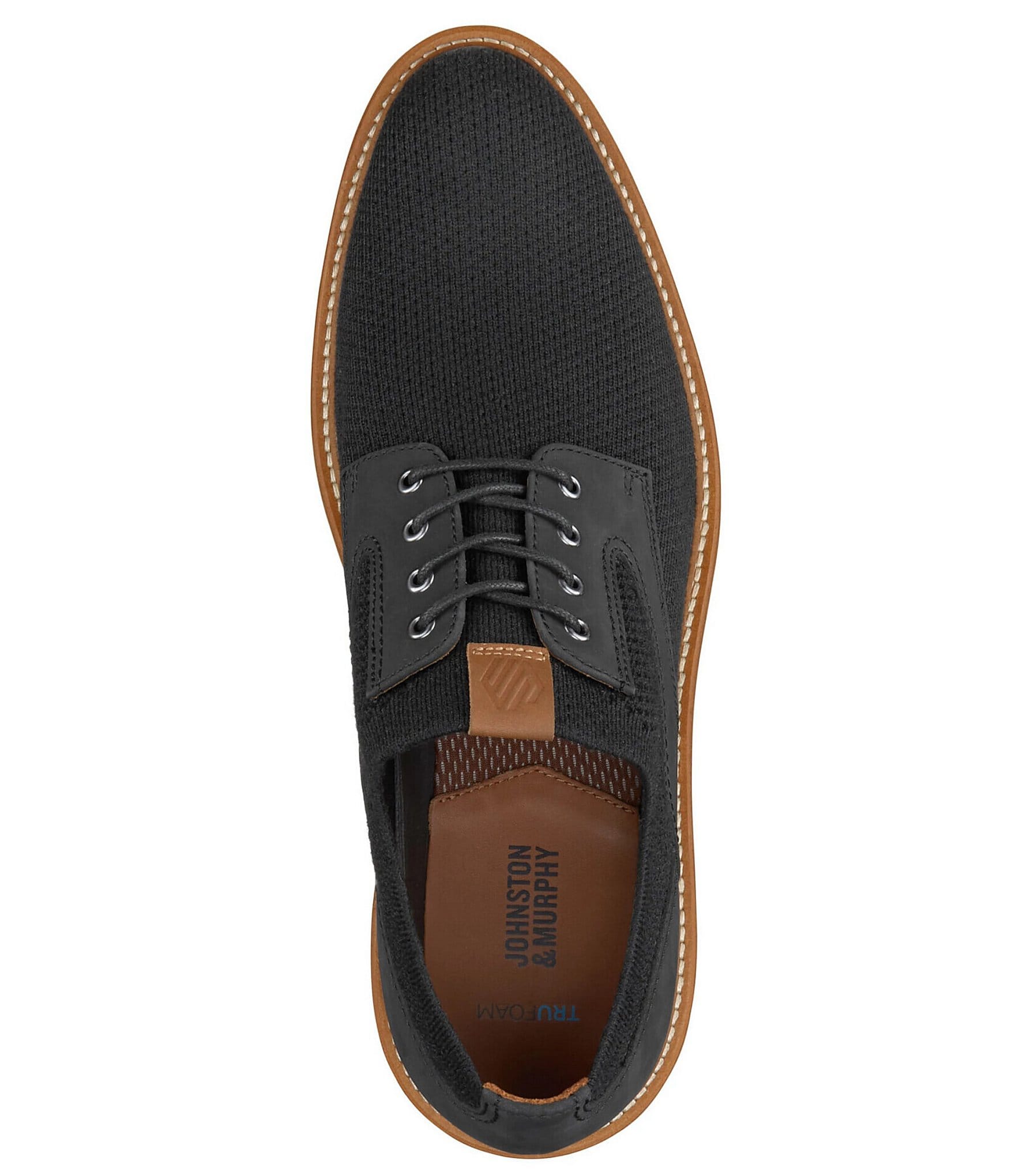 Johnston & Murphy Men's Upton Knit Plain Toe Lace Up Oxfords