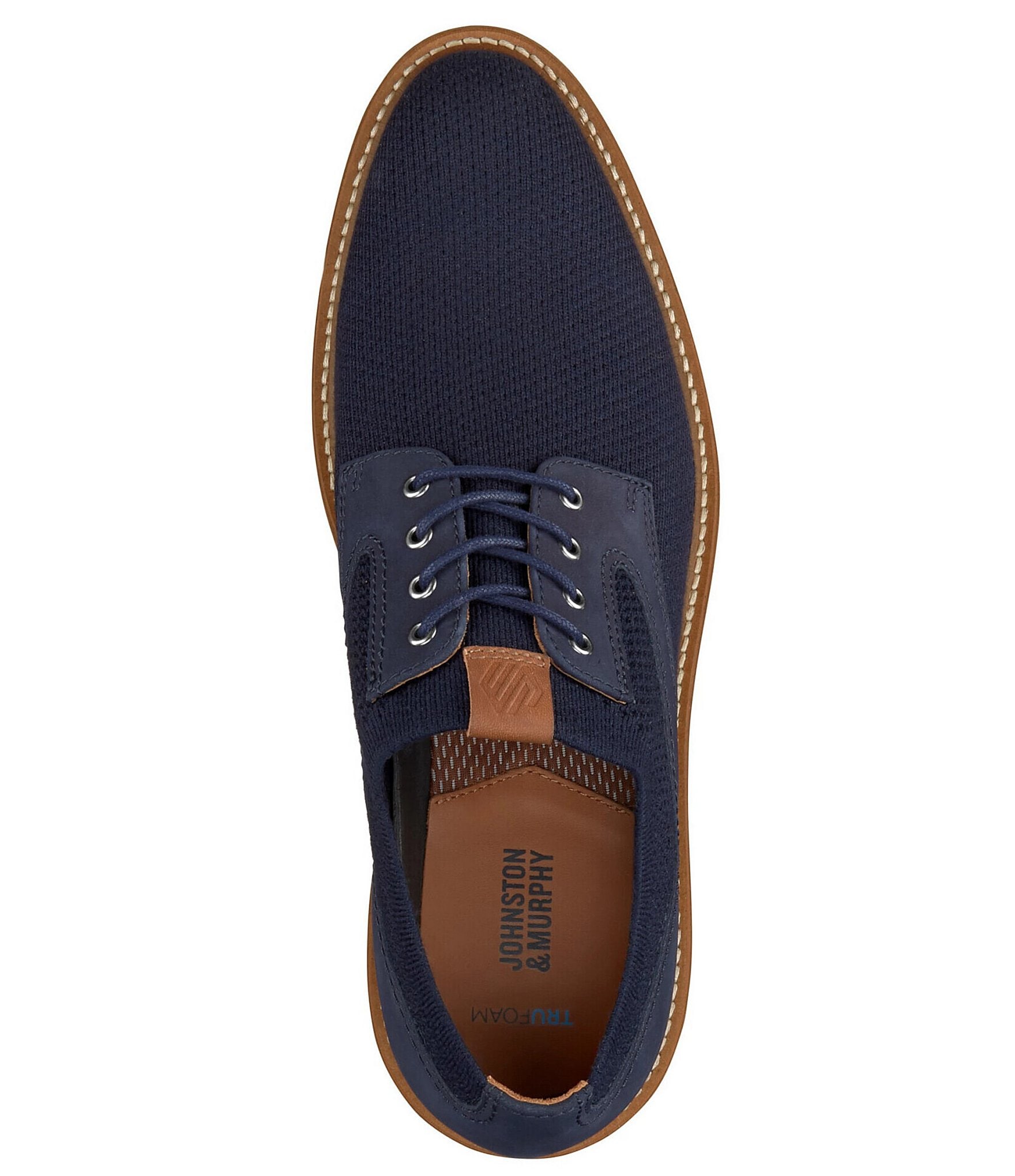 Johnston & Murphy Men's Upton Knit Plain Toe Lace Up Oxfords