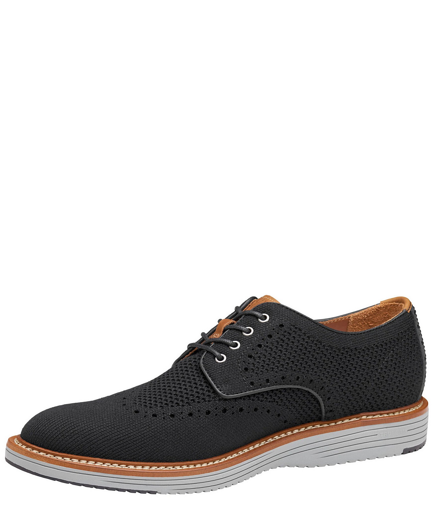 Johnston & Murphy Men's Upton Knit Wingtip Brogue Detail Oxfords