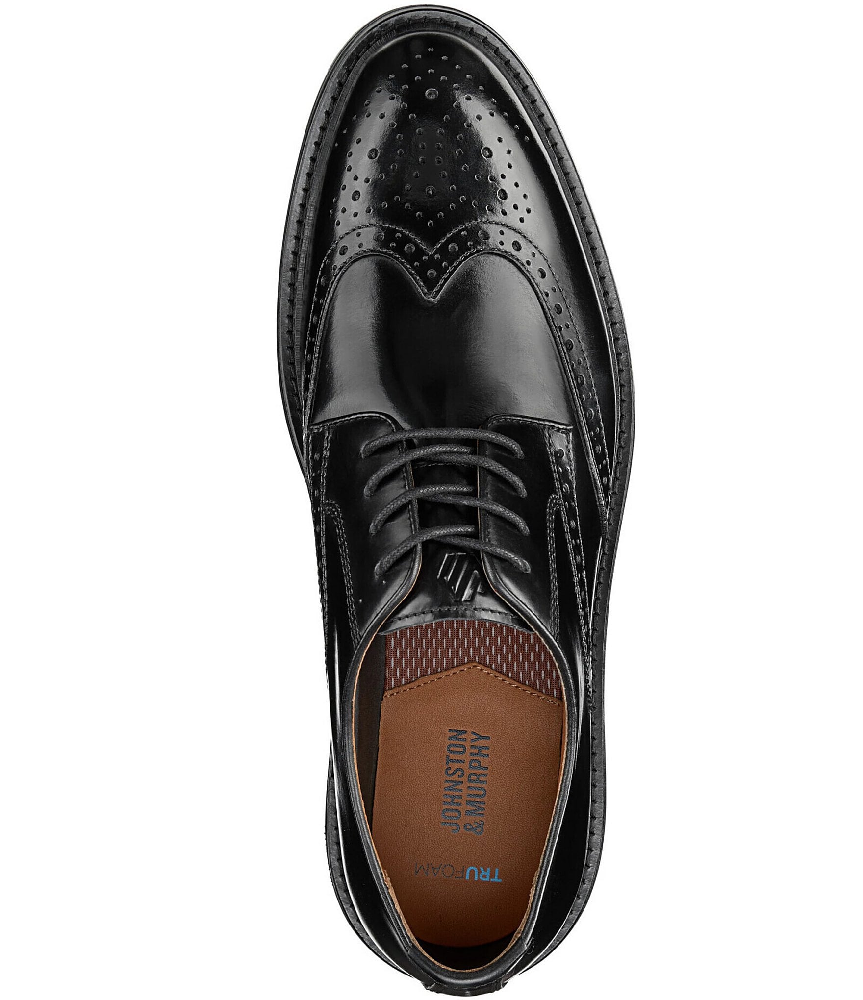 Johnston & Murphy Men's Upton Oiled Leather Wingtip Brogue Detail Oxfords