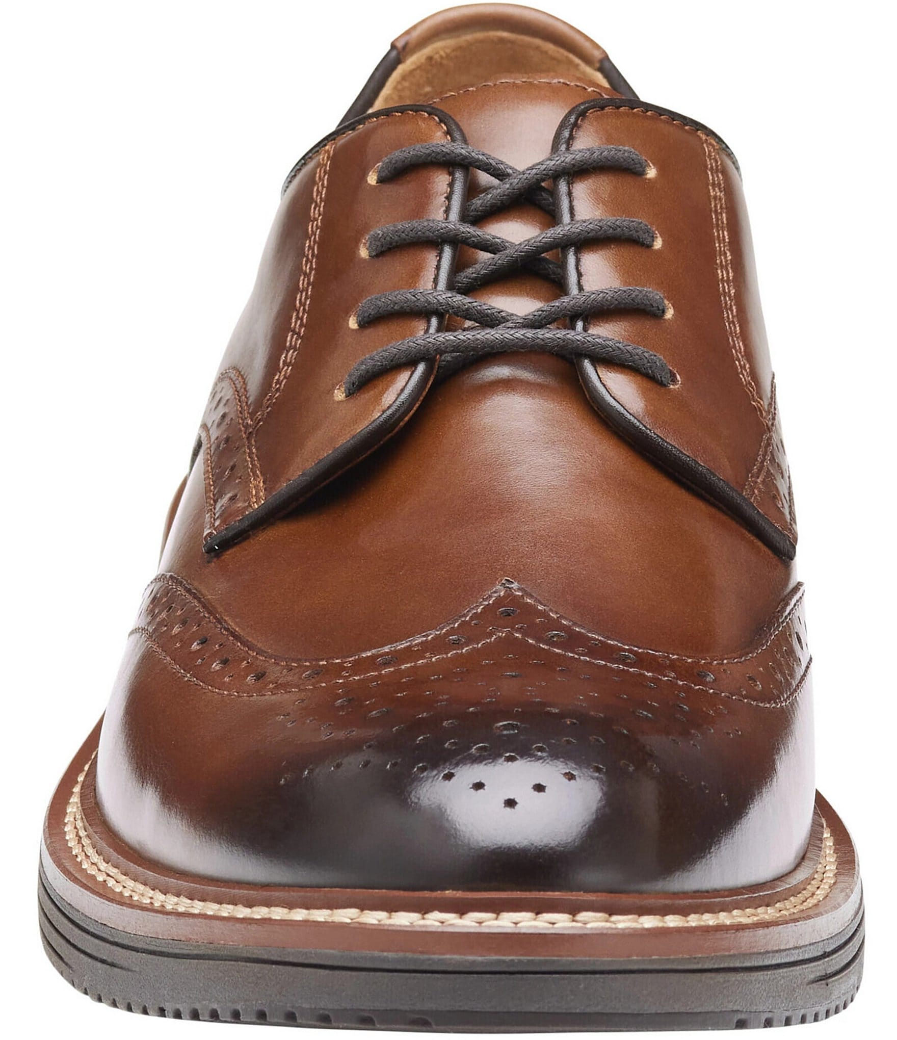 Johnston & Murphy Men's Upton Oiled Leather Wingtip Brogue Detail Oxfords