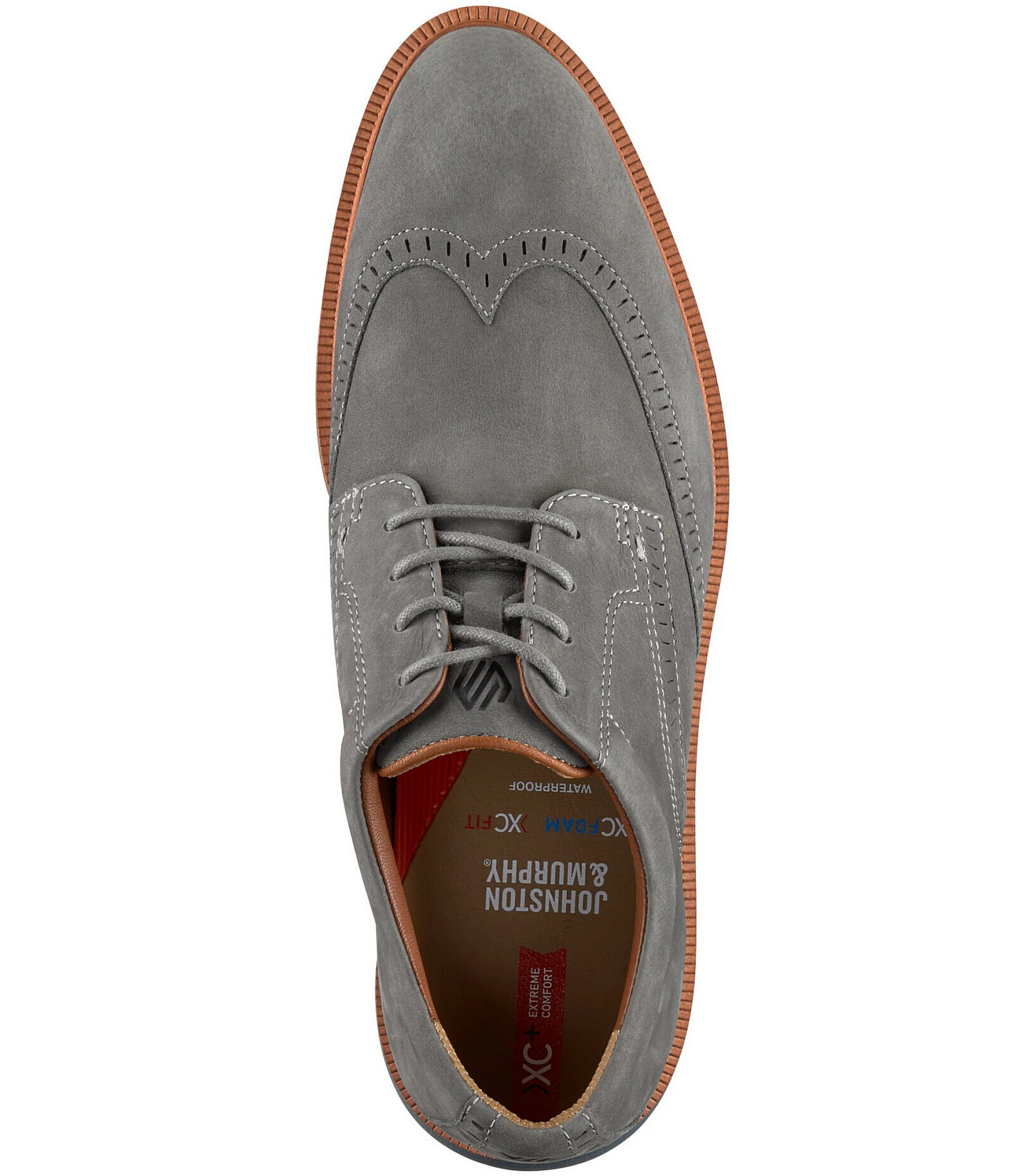 Johnston & Murphy Men's XC+Parker Waterproof Nubuck Wingtip Oxfords