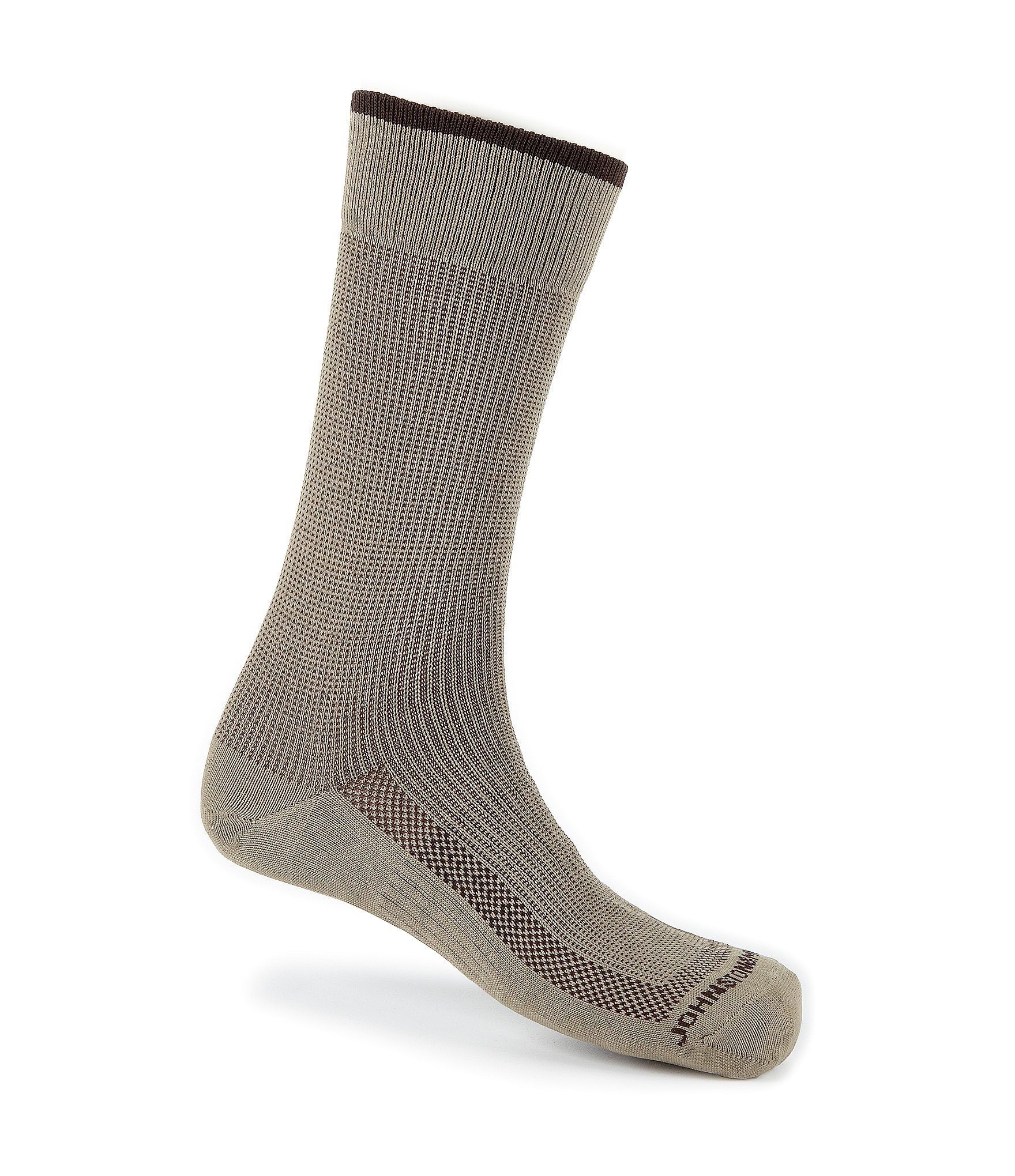 Johnston & Murphy Tan Stripe Pattern Crew Length Men's Socks