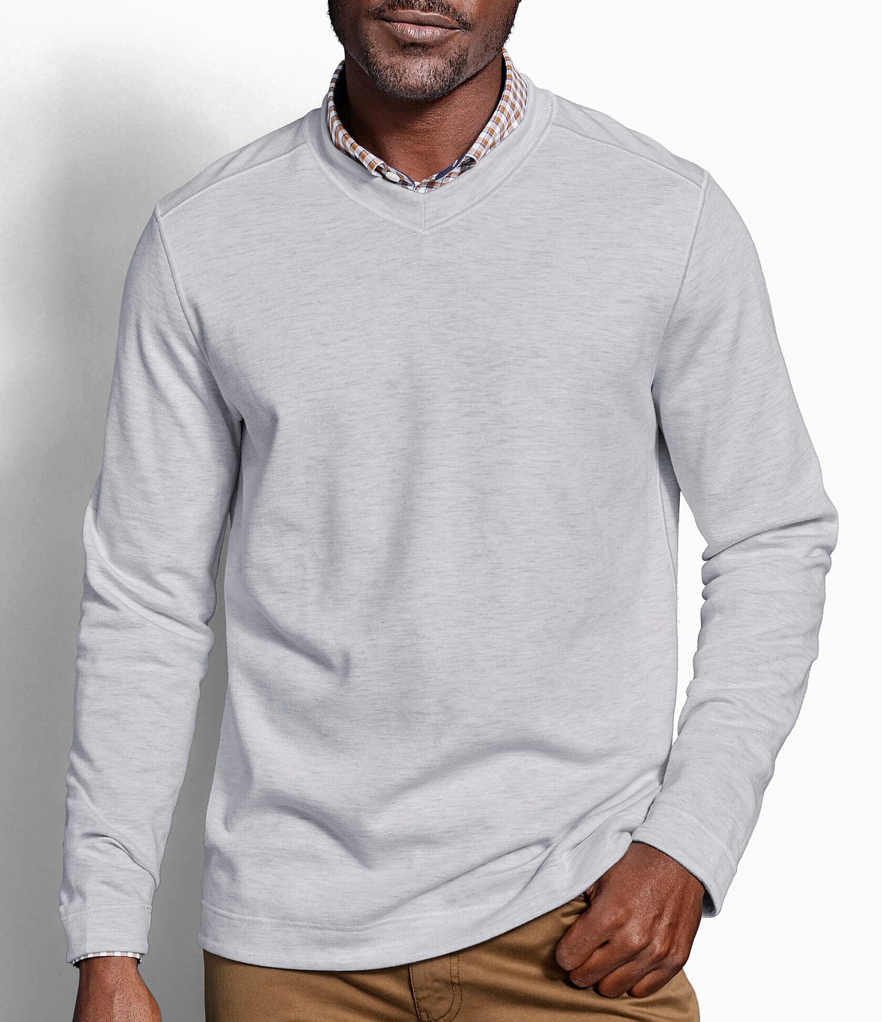 Johnston & Murphy Reversible Long Sleeve V-Neck Pullover | Dillard's