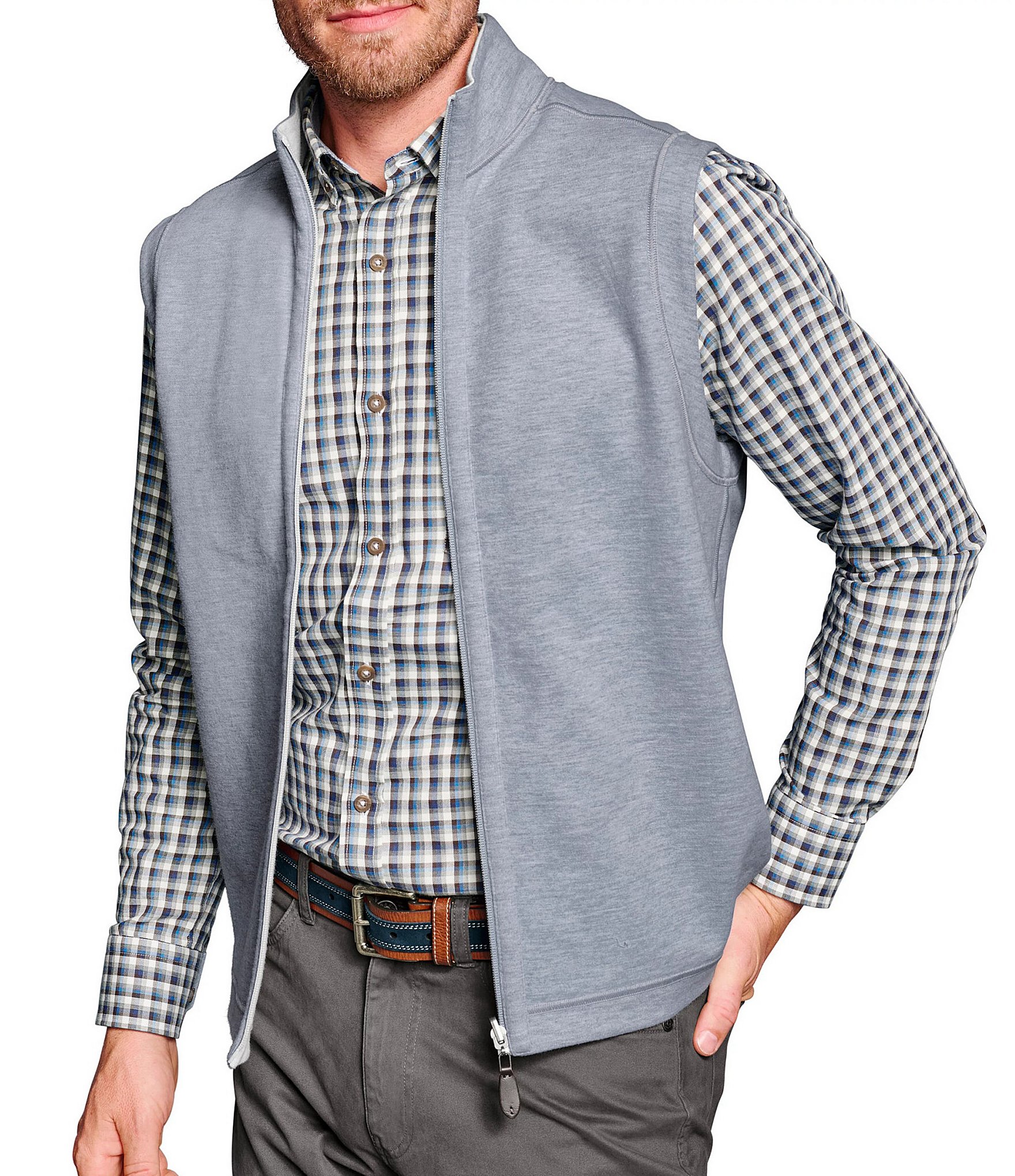 Johnston & Murphy Reversible Solid Full-Zip Vest