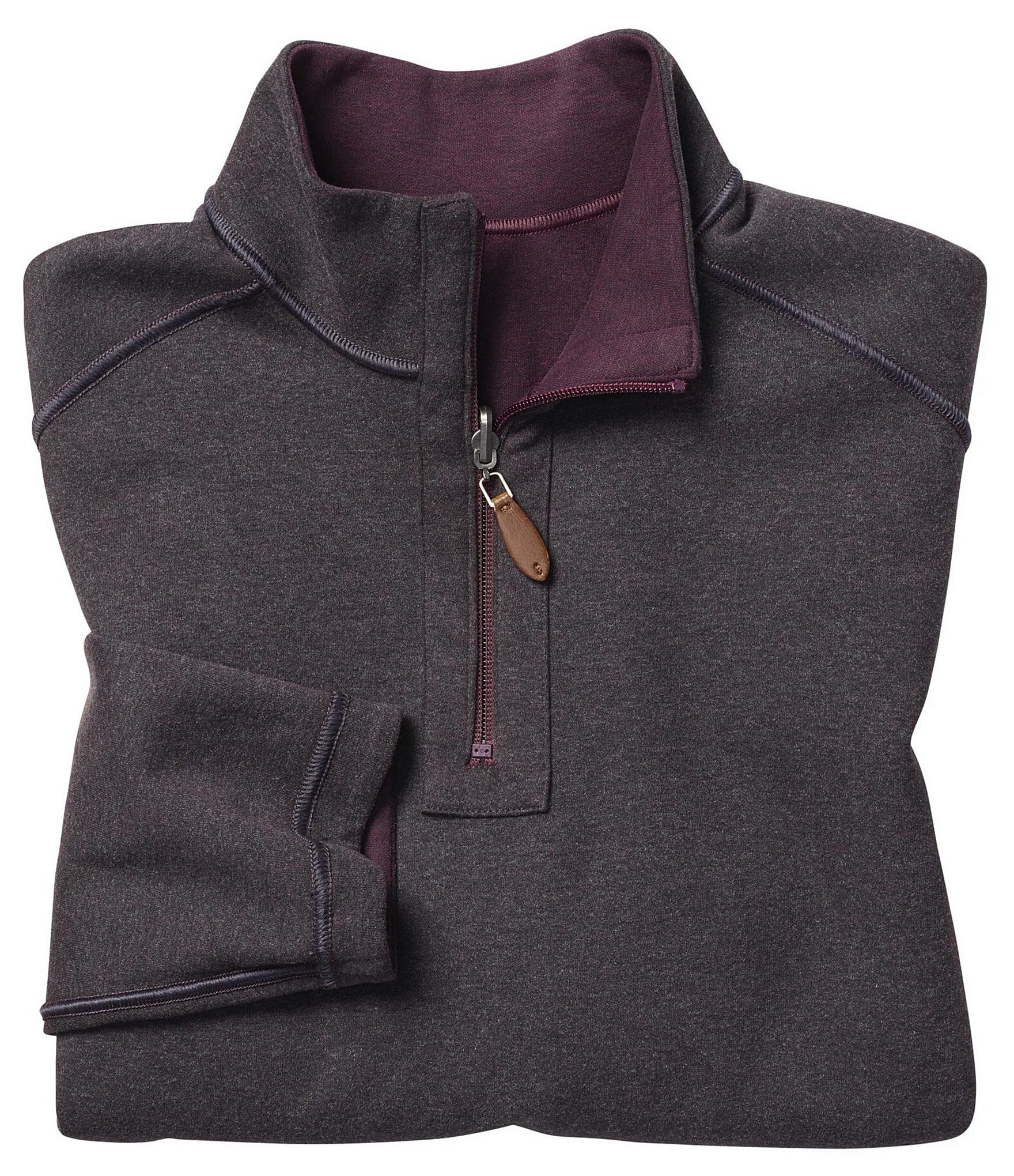 Johnston & Murphy Reversible Solid Quarter-Zip Pullover