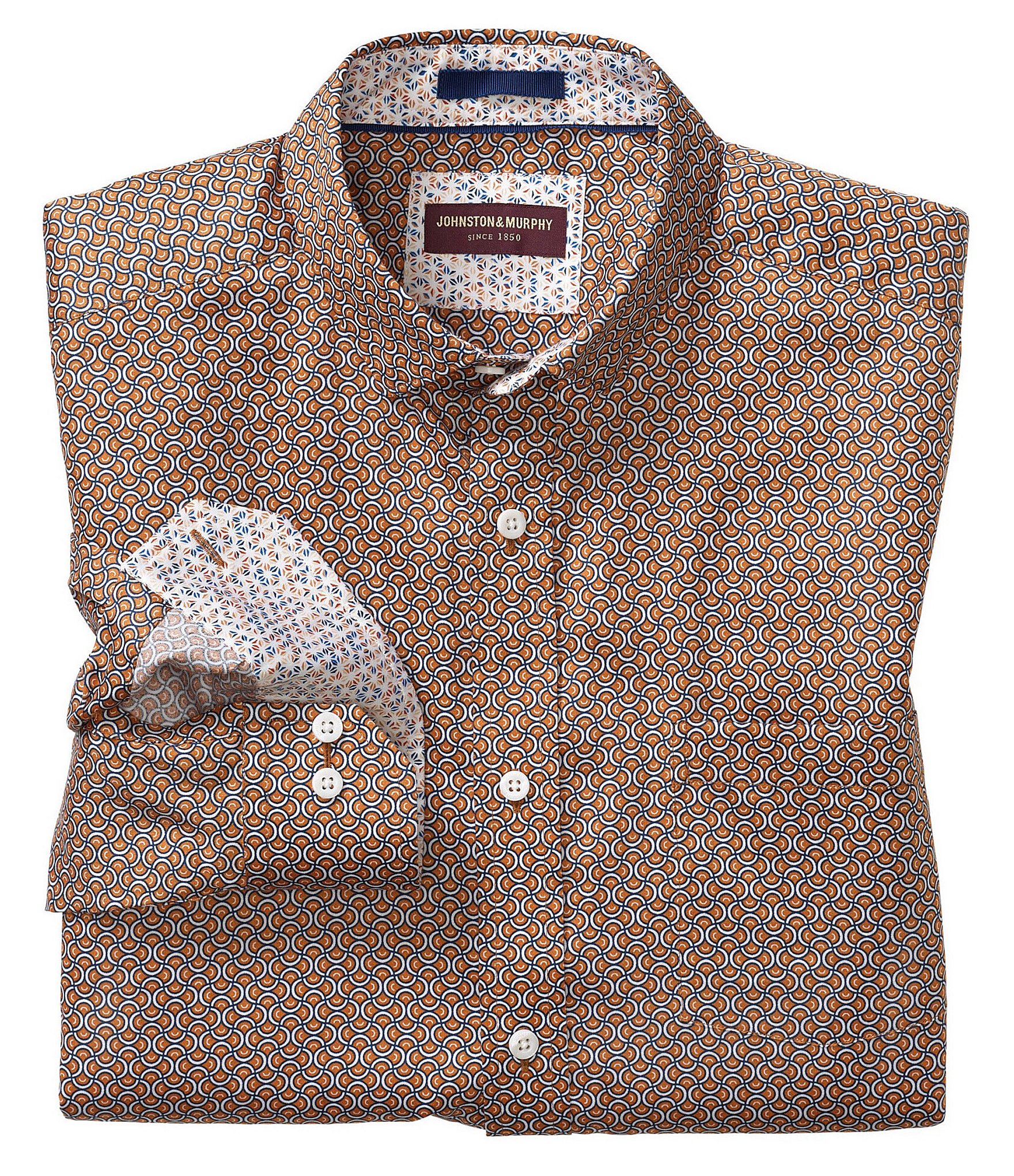 Johnston & Murphy Rotating Arch Print Long-Sleeve Woven Shirt | Dillard's